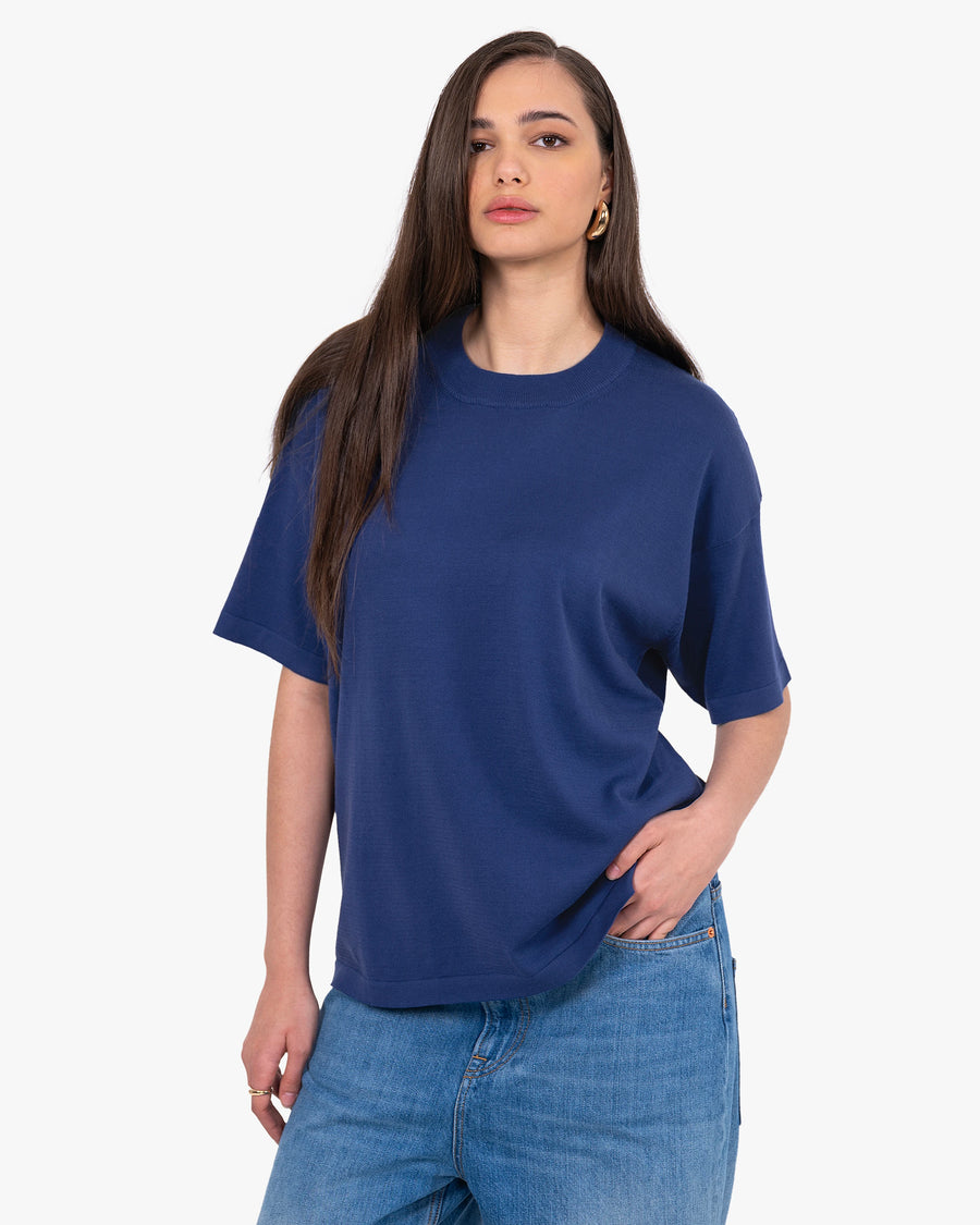 Women's Oasi Maxi Tee - Blue Cotone