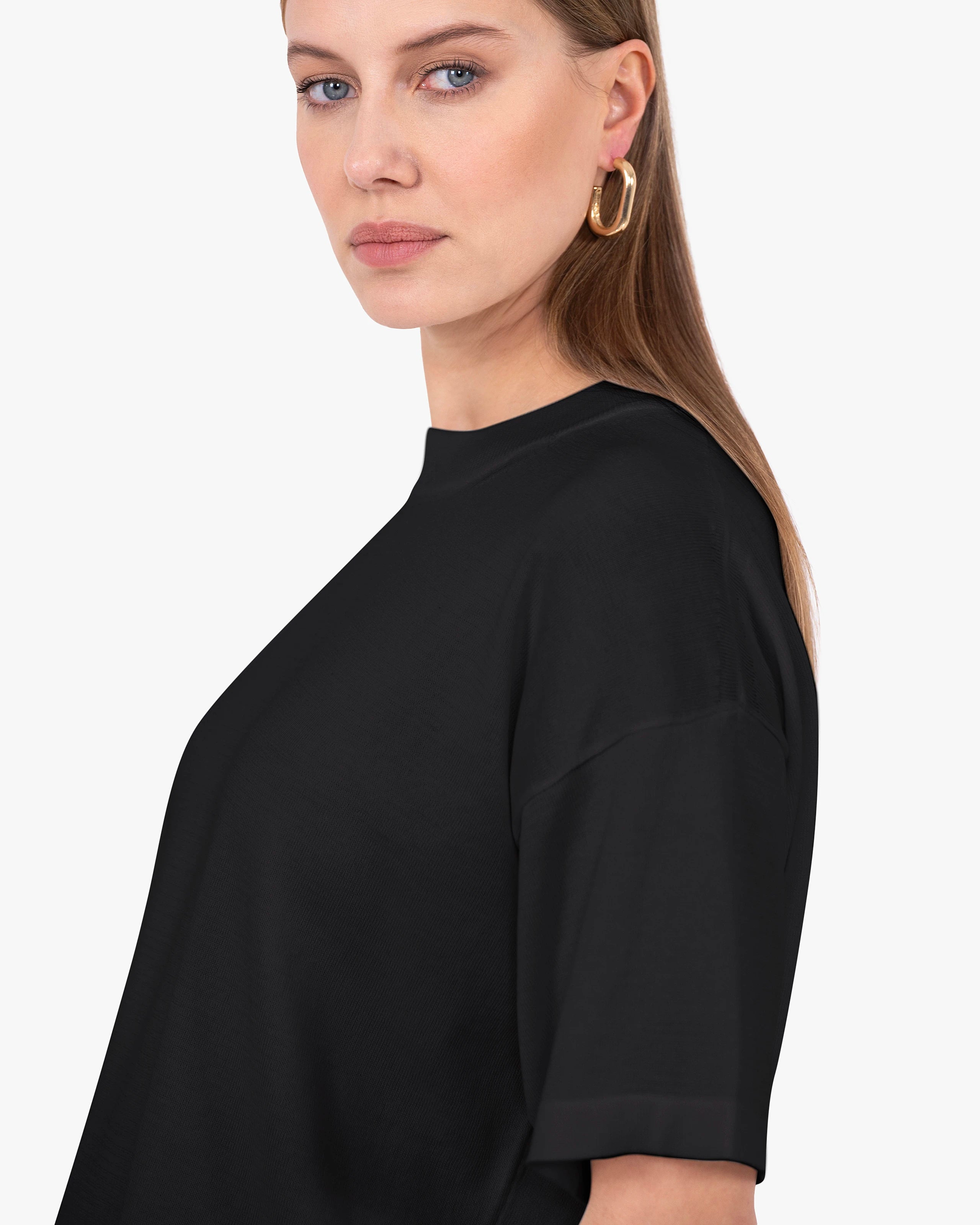 Women's Oasi Maxi Tee - Black Cotone