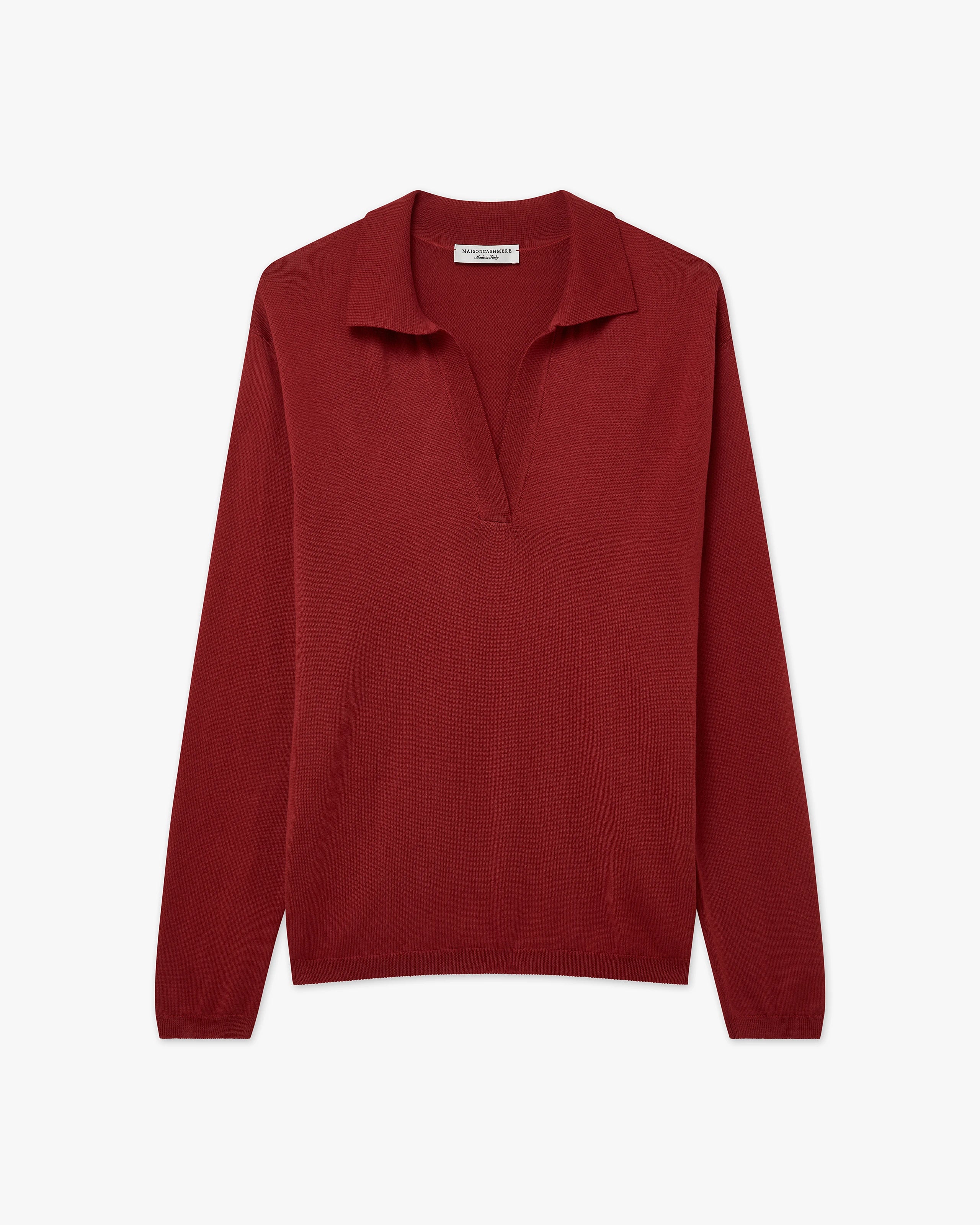 Women's Oasi Polo Sweater - Red Cotone
