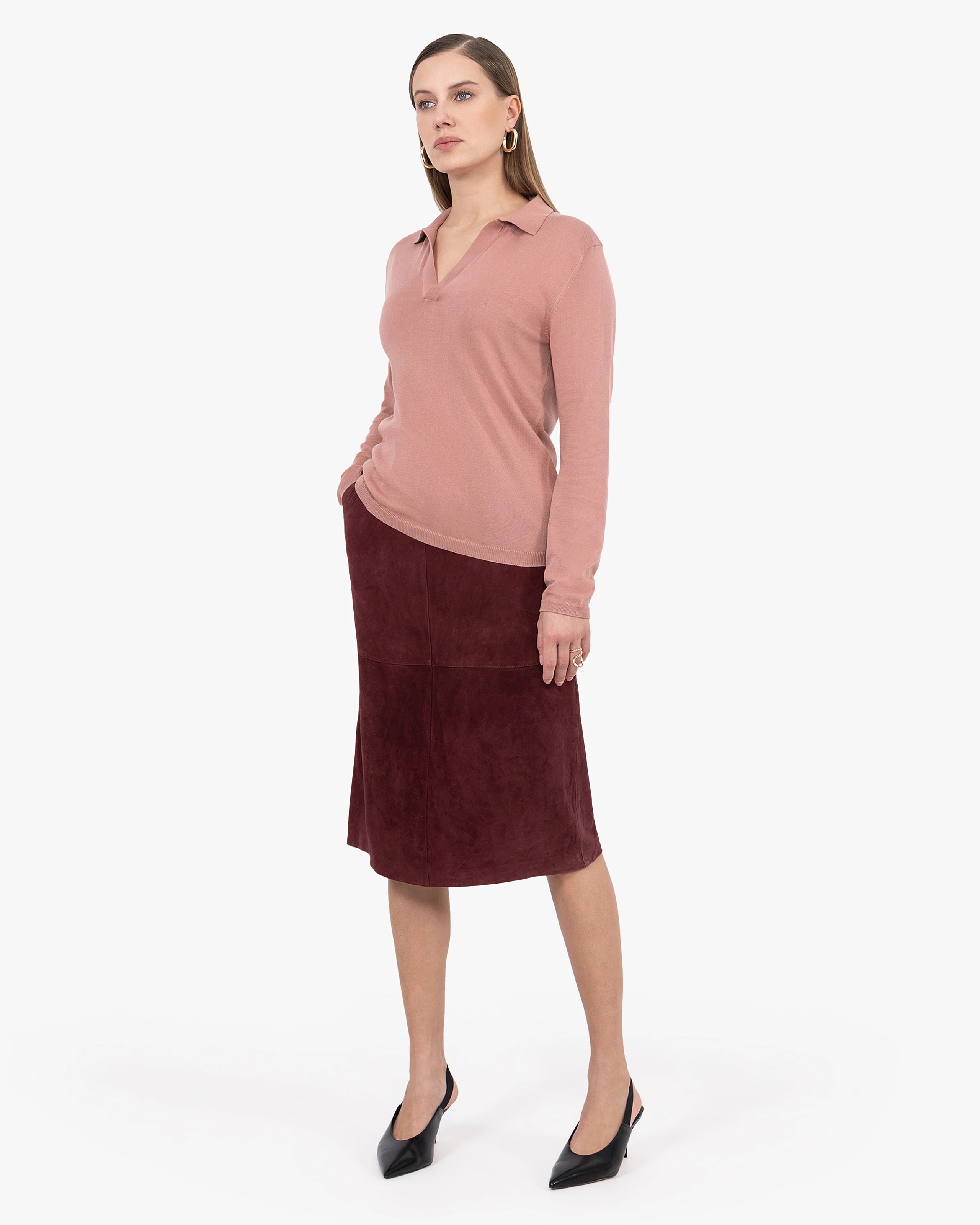 Women's Oasi Polo Sweater - Blush Cotone