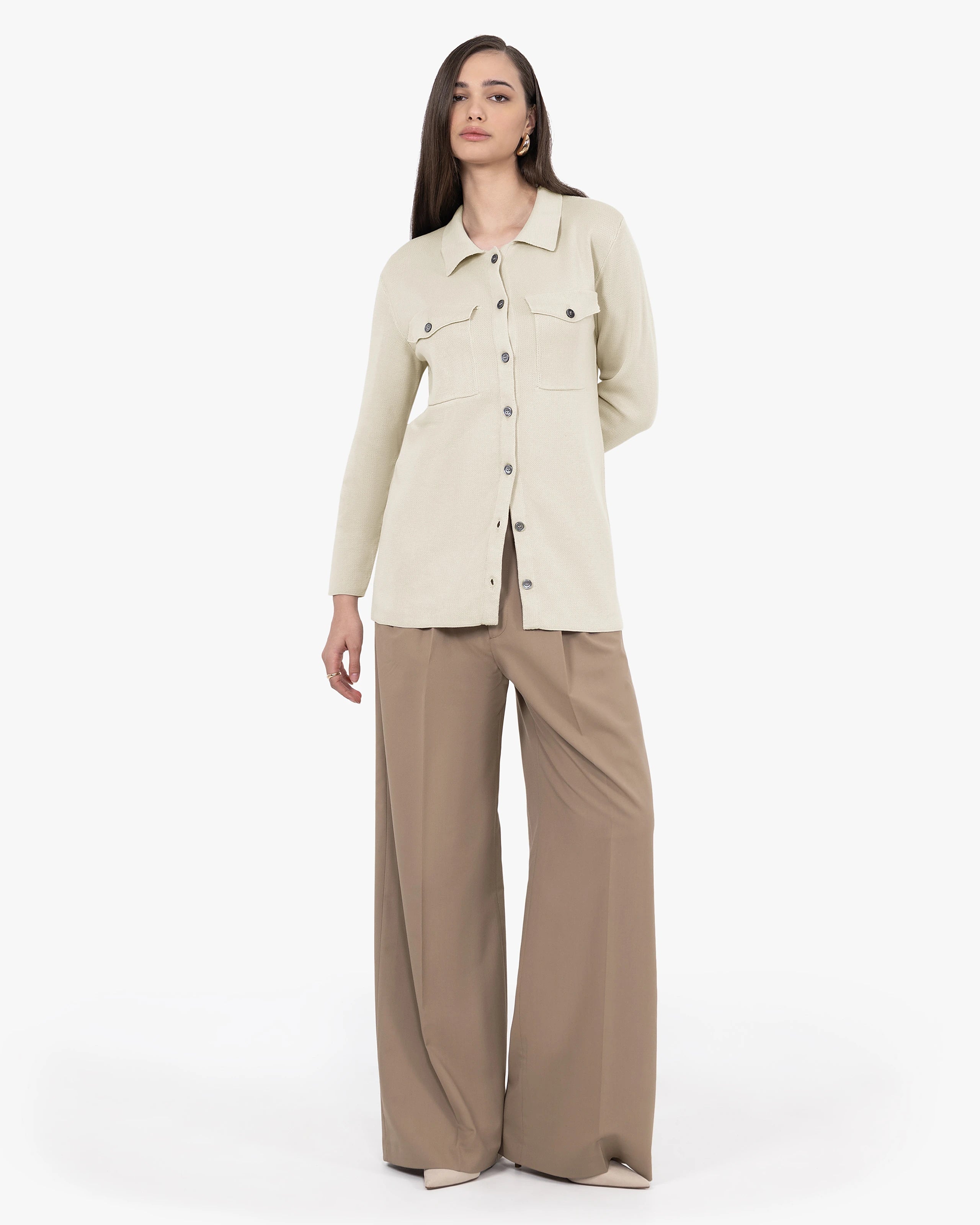 Oasi Shirt Sweater - Beige Cotone