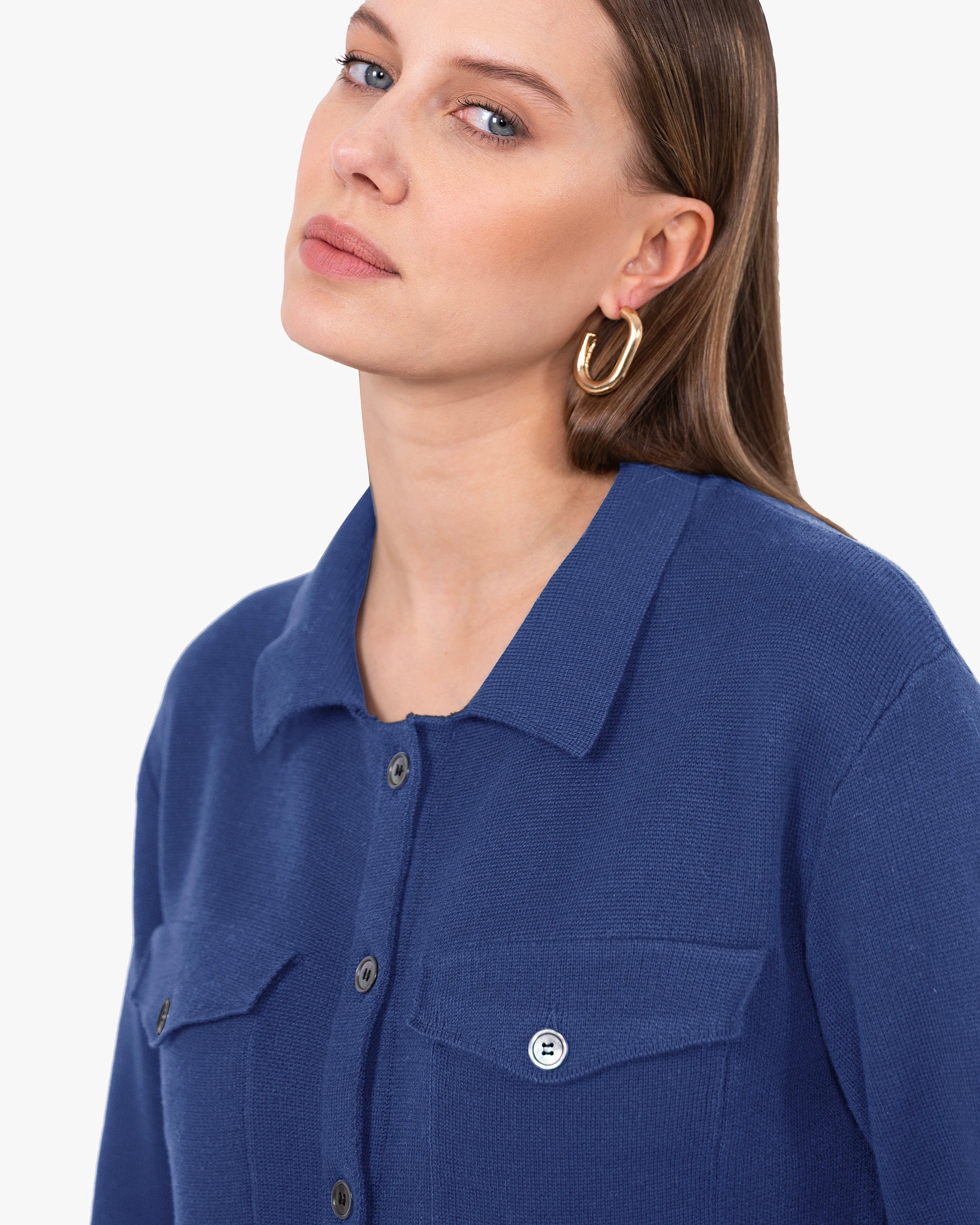 Oasi Shirt Sweater - Blue Cotone