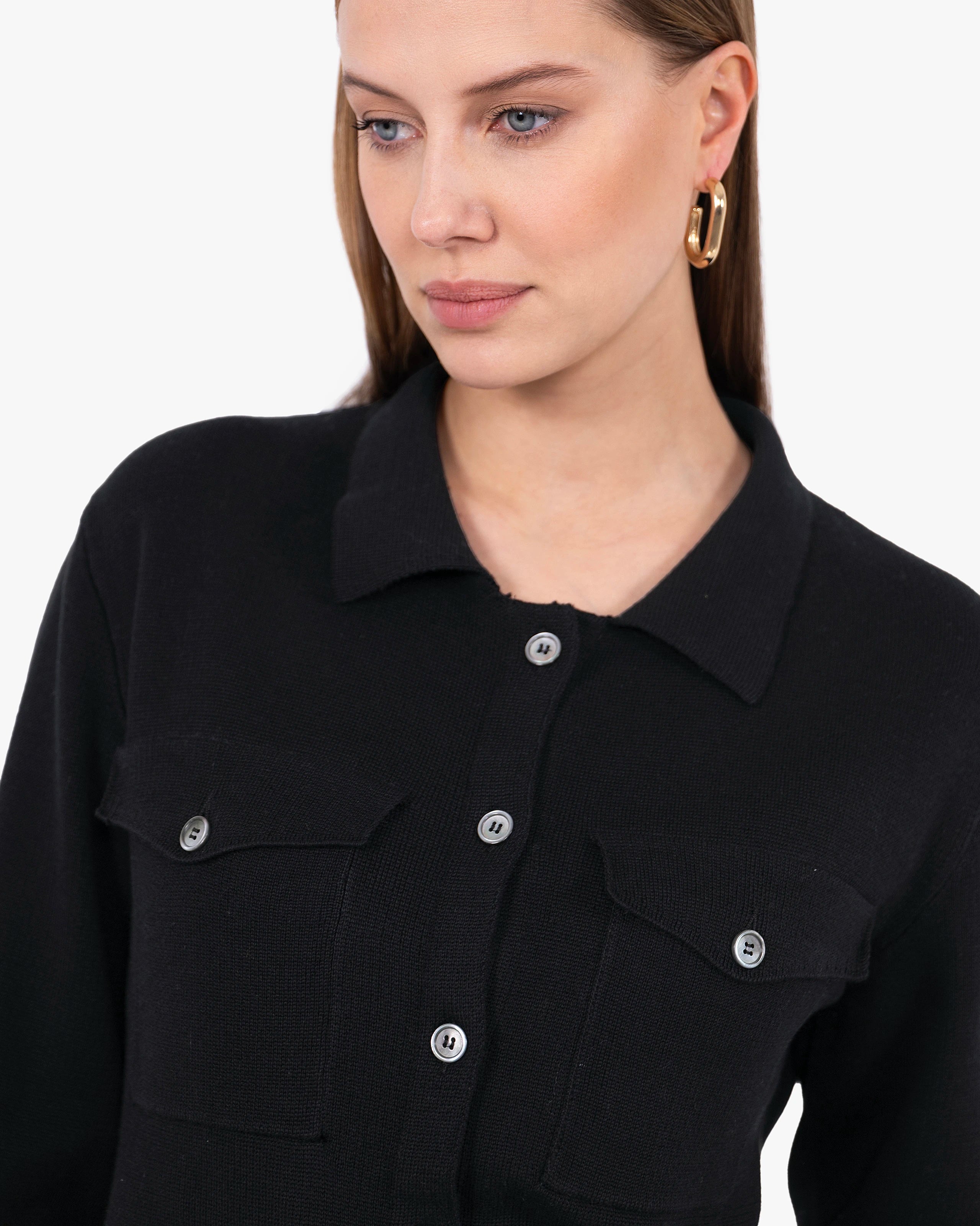Oasi Shirt Sweater - Black Cotone
