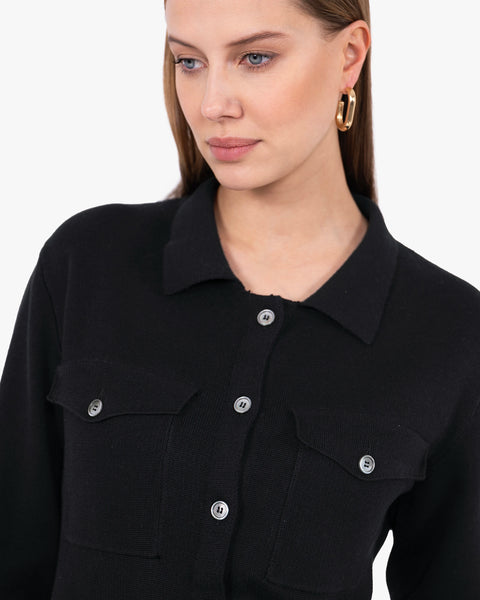 Oasi Shirt Sweater - Black Cotone
