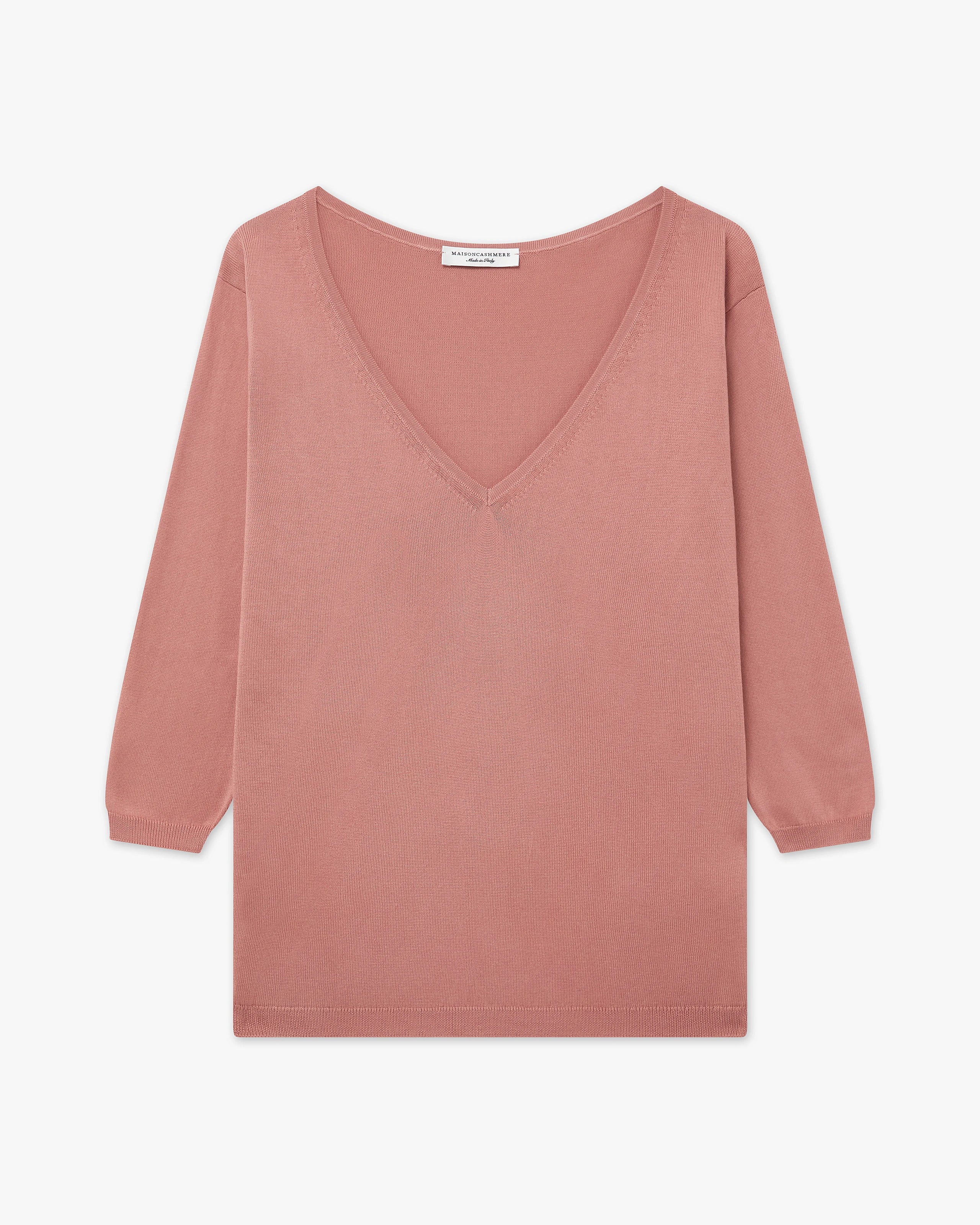 Women's Oasi V-Neck Sweater - Blush Cotone