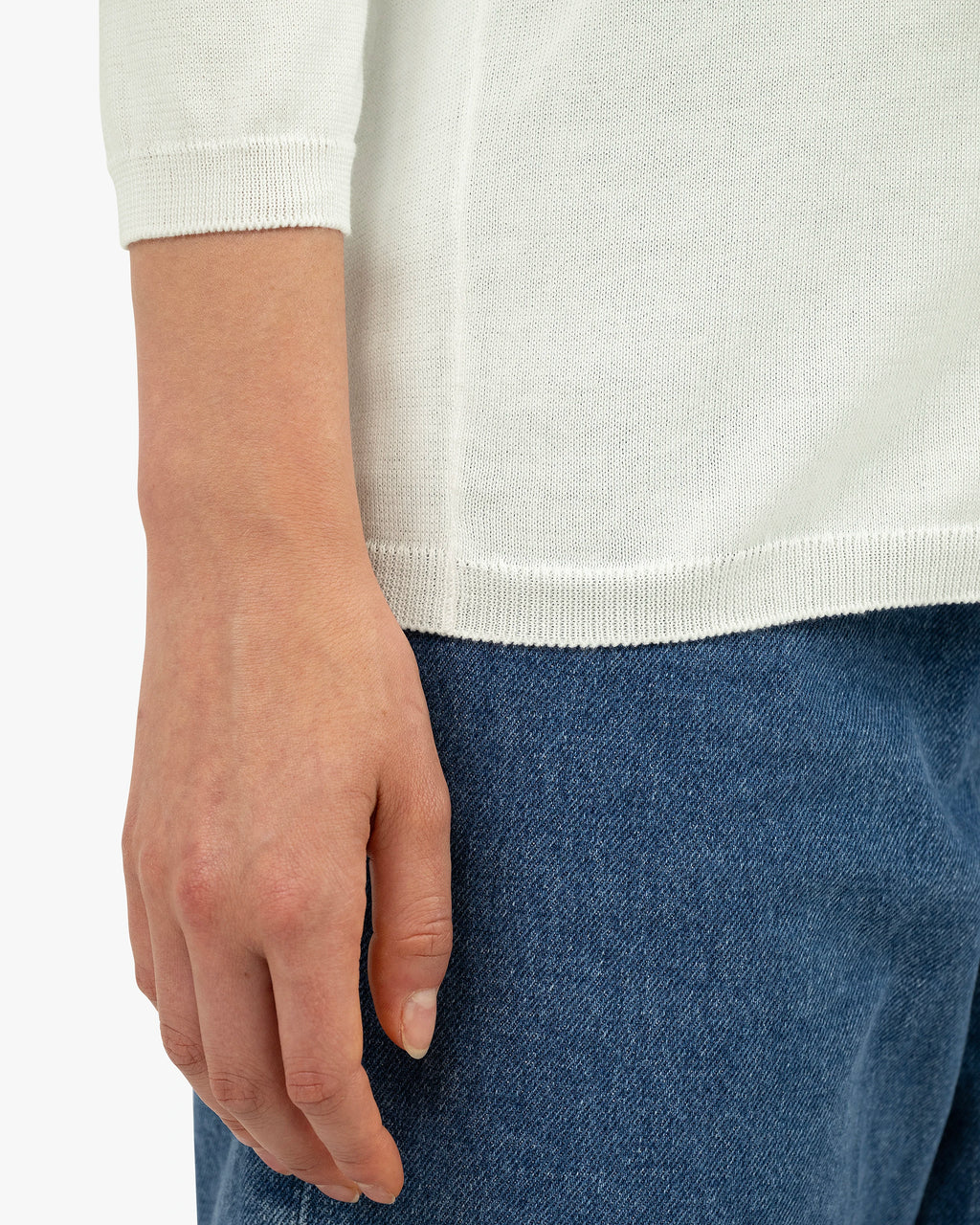 Women's Oasi V-Neck Sweater - White Cotone