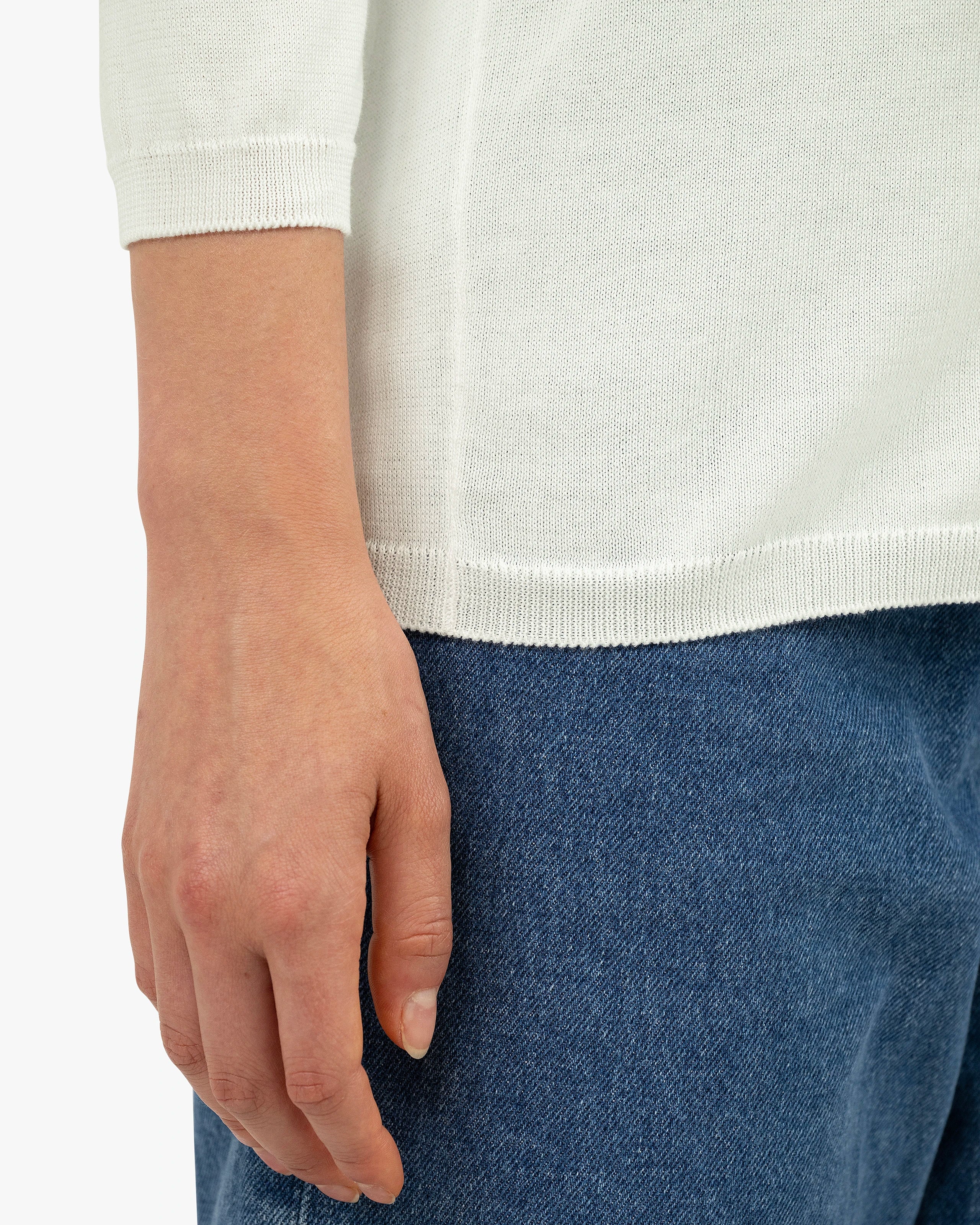 Women's Oasi V-Neck Sweater - White Cotone