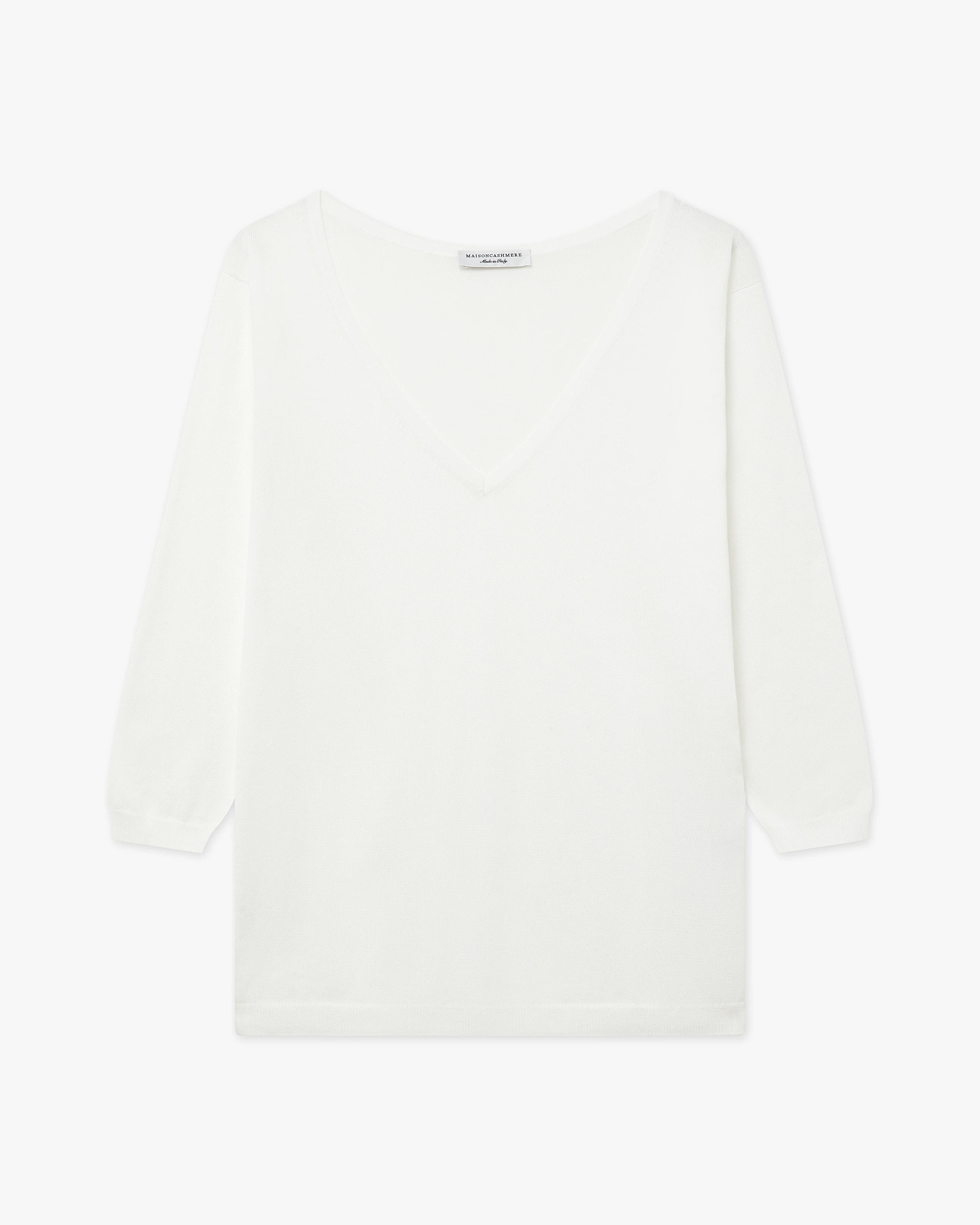 Women's Oasi V-Neck Sweater - White Cotone