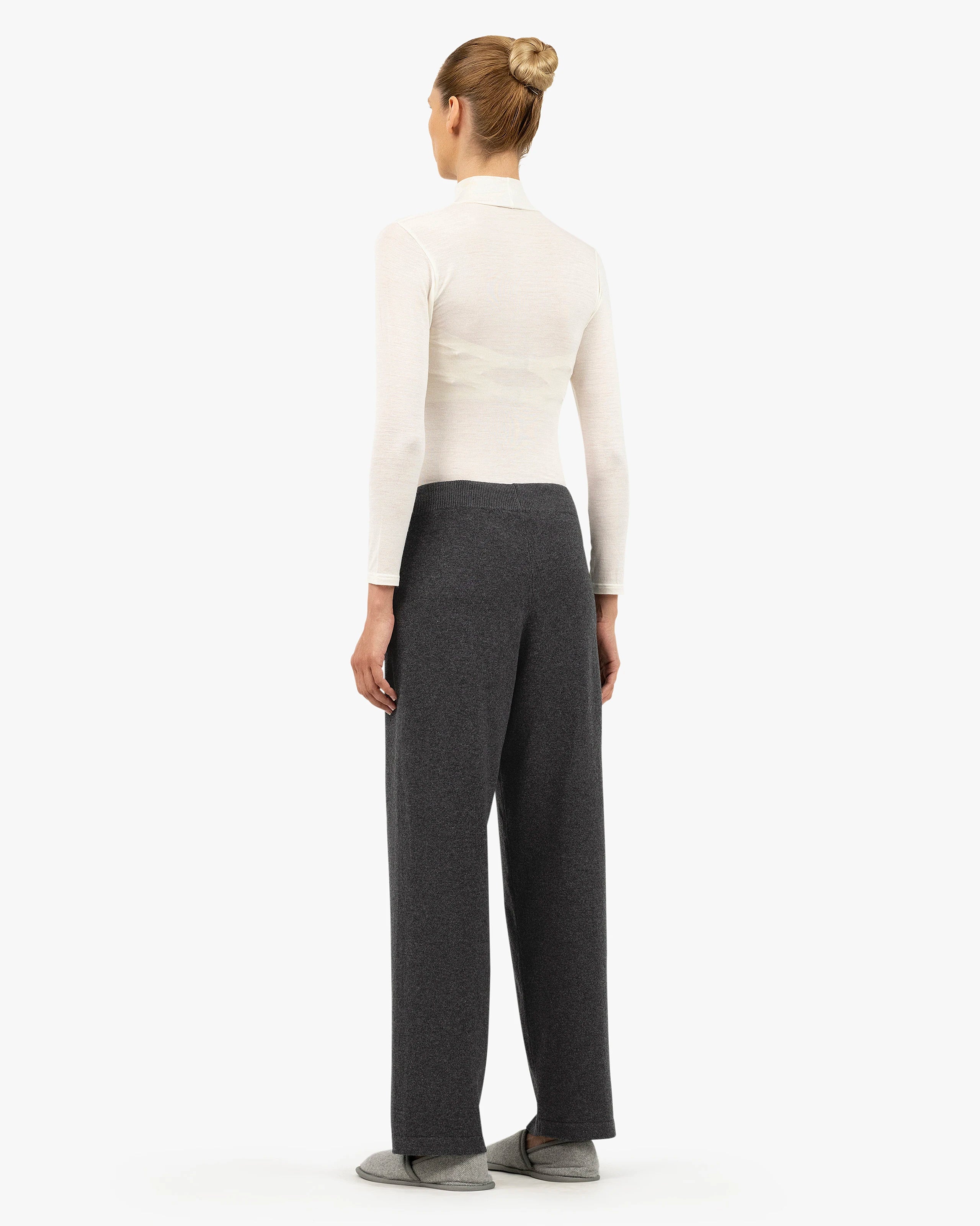 Palazzo Sweatpants - Charcoal Cashmere