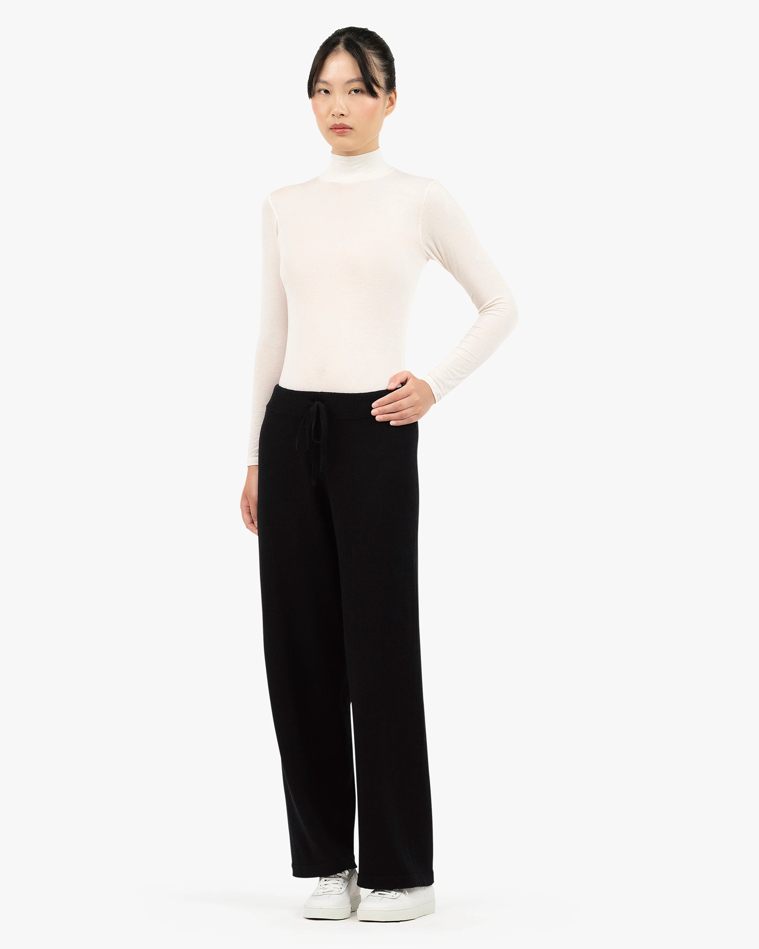 Palazzo Sweatpants - Black Cashmere
