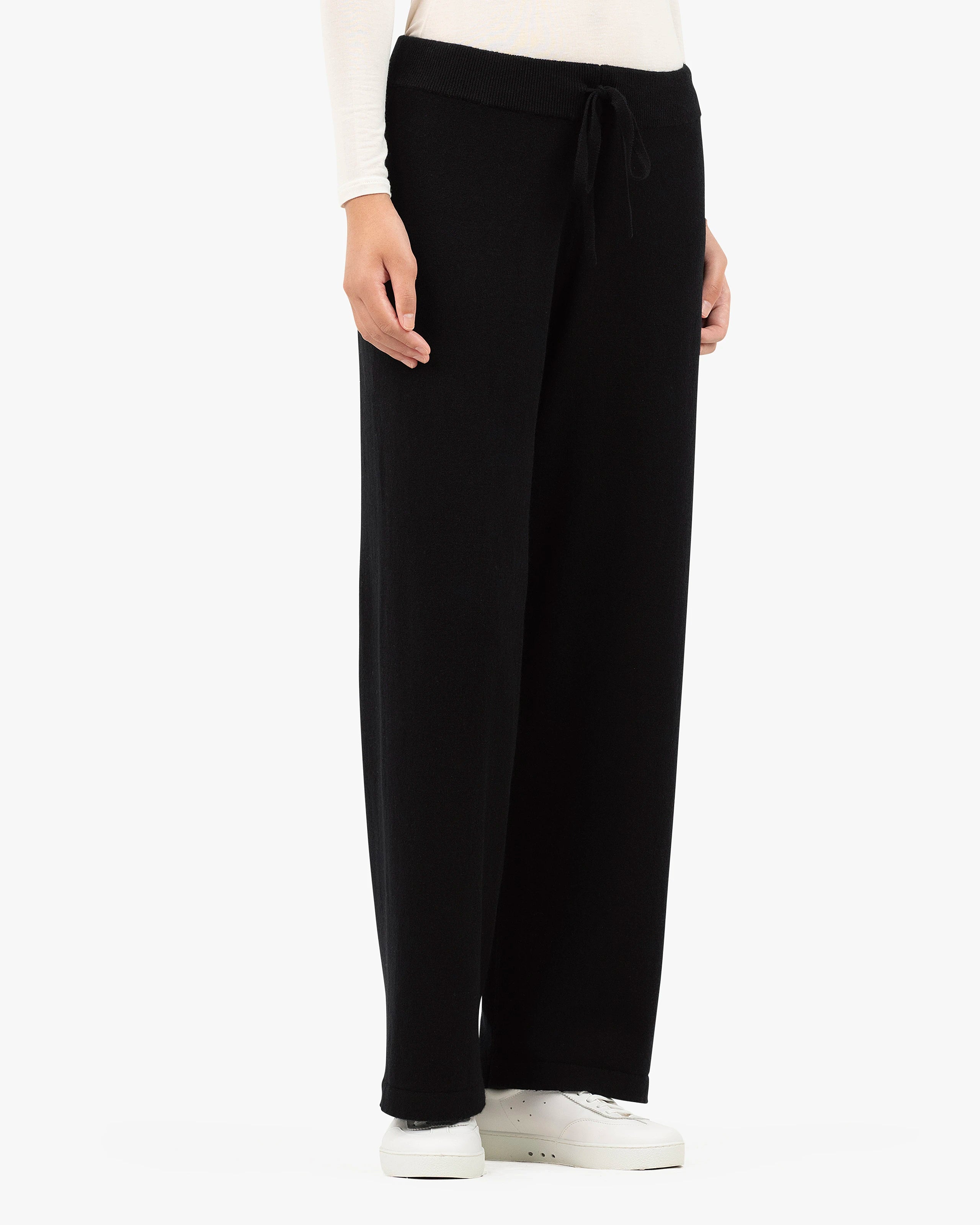 Palazzo Sweatpants - Black Cashmere