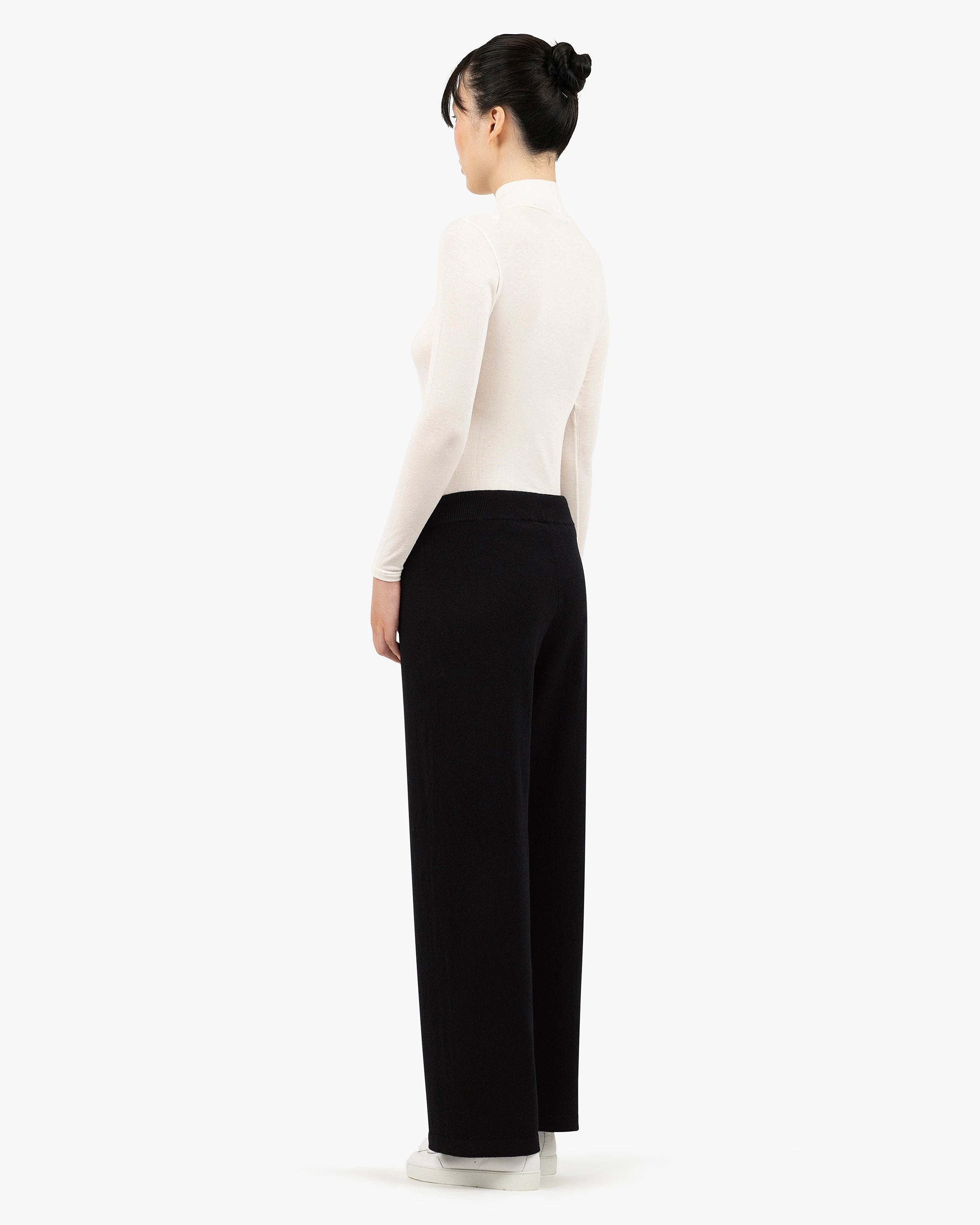 Palazzo Sweatpants - Black Cashmere