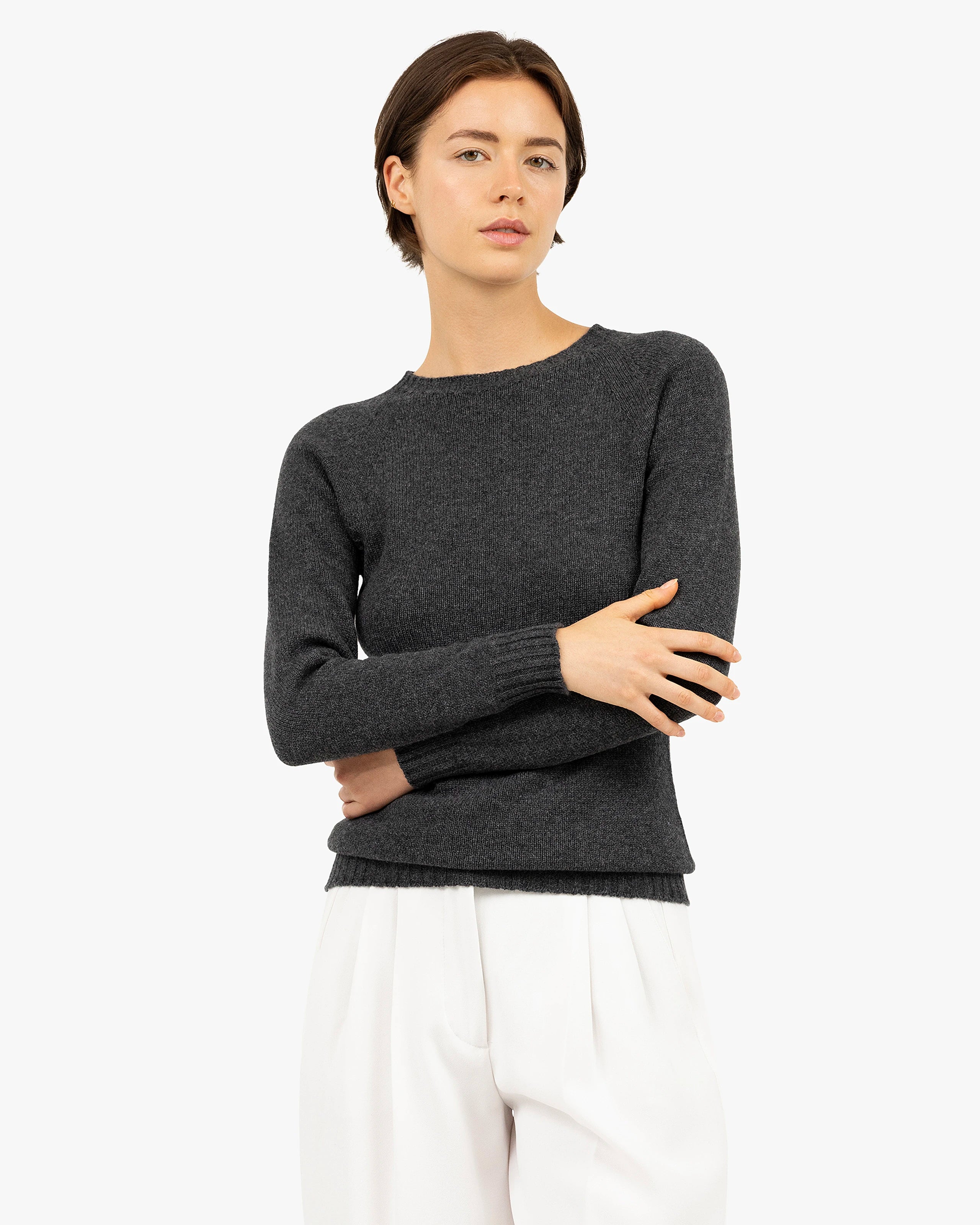 Women's Parksville Crew Neck Sweater - Charcoal Cashmere