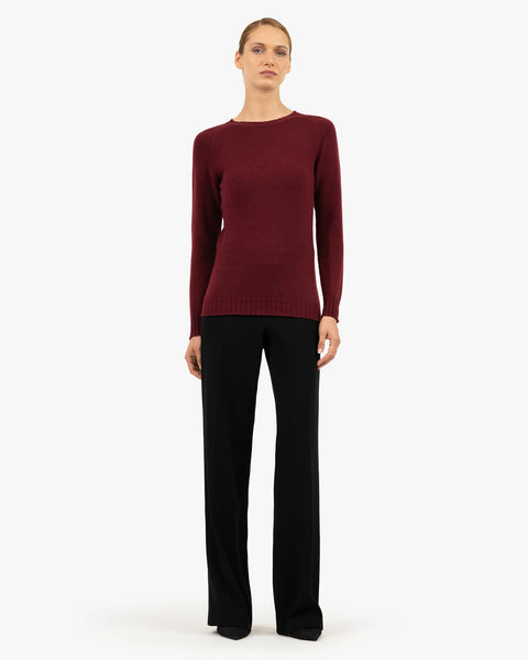 Women's Parksville Crew Neck Sweater - Bordeaux Cashmere