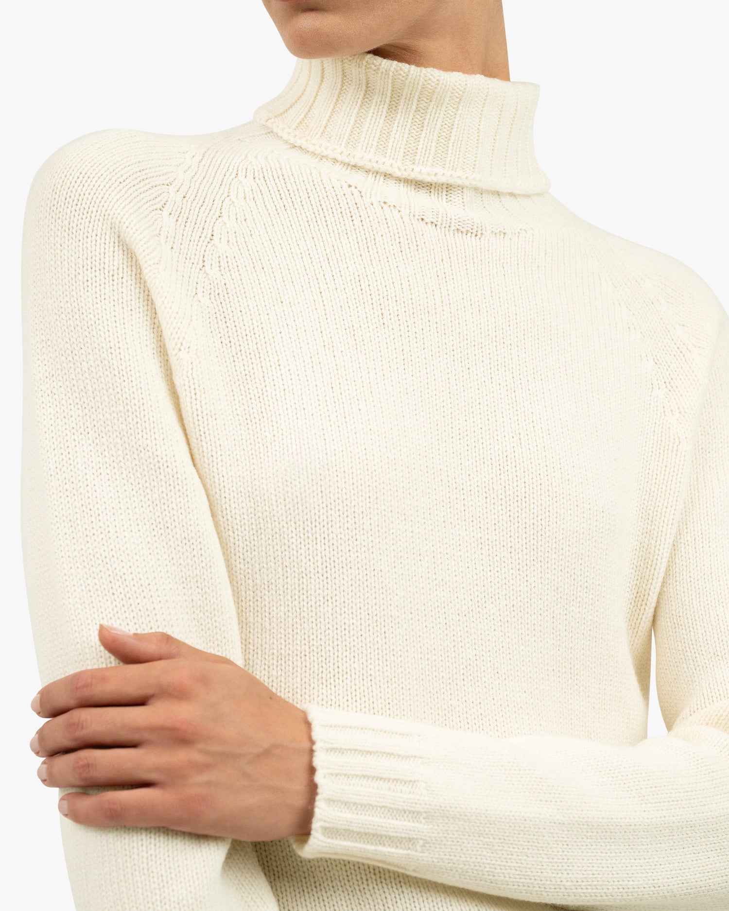 Kaschmir Rollkragen Pullover Weiß MaisonCashmere