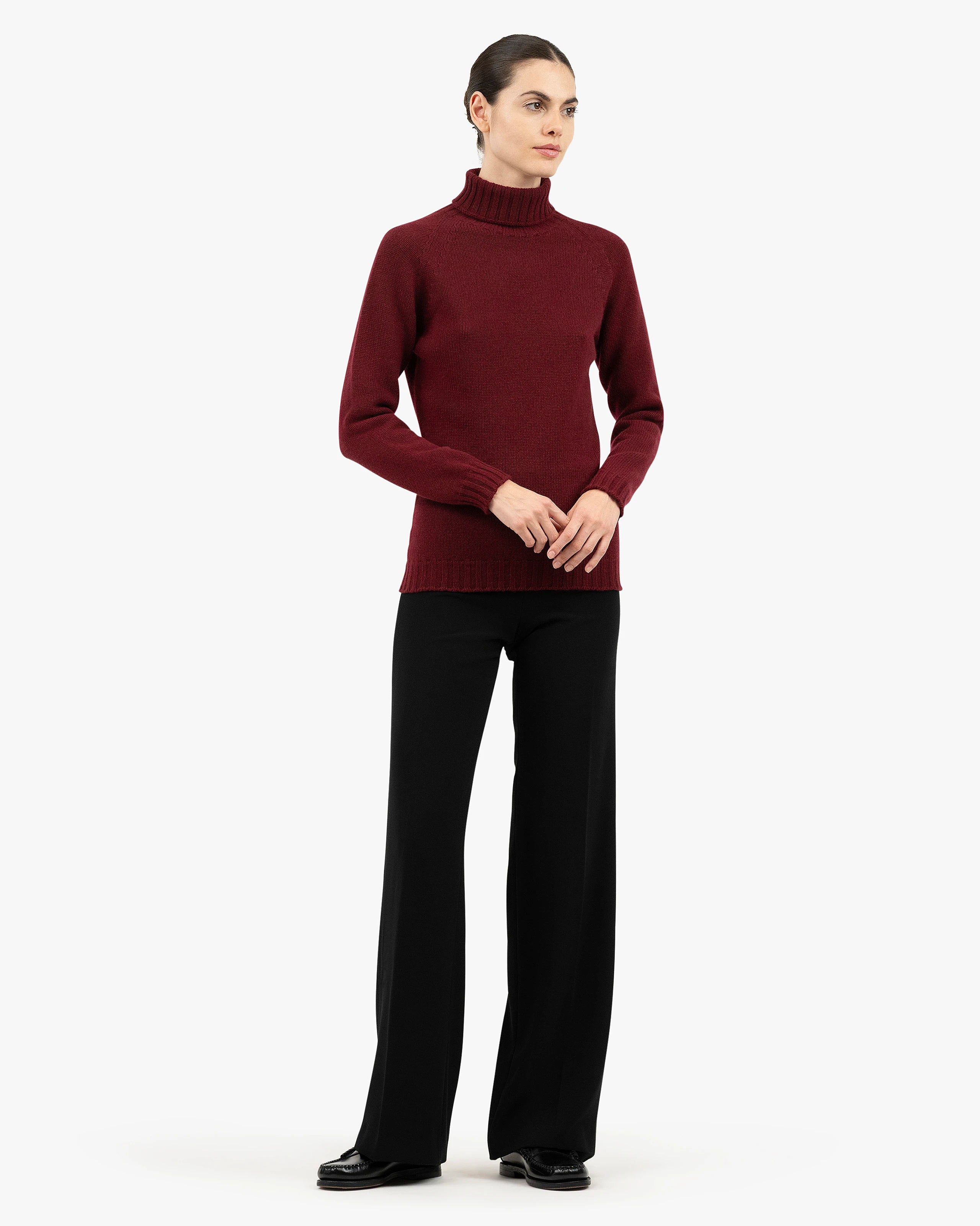 Women's Parksville Turtleneck Sweater - Bordeaux Cashmere