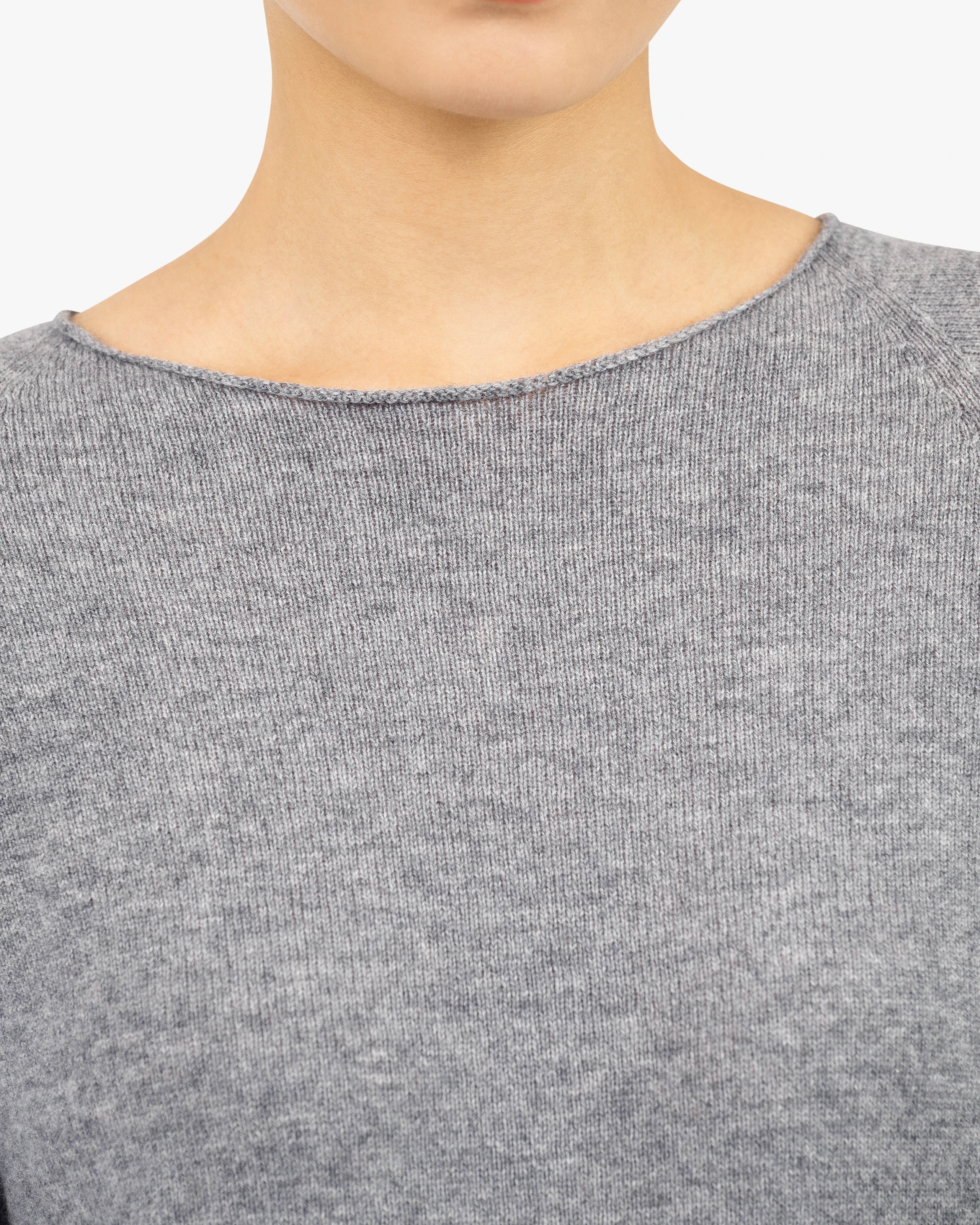 Women's Piuma Crew Neck Sweater - Medium Grey Cashmere