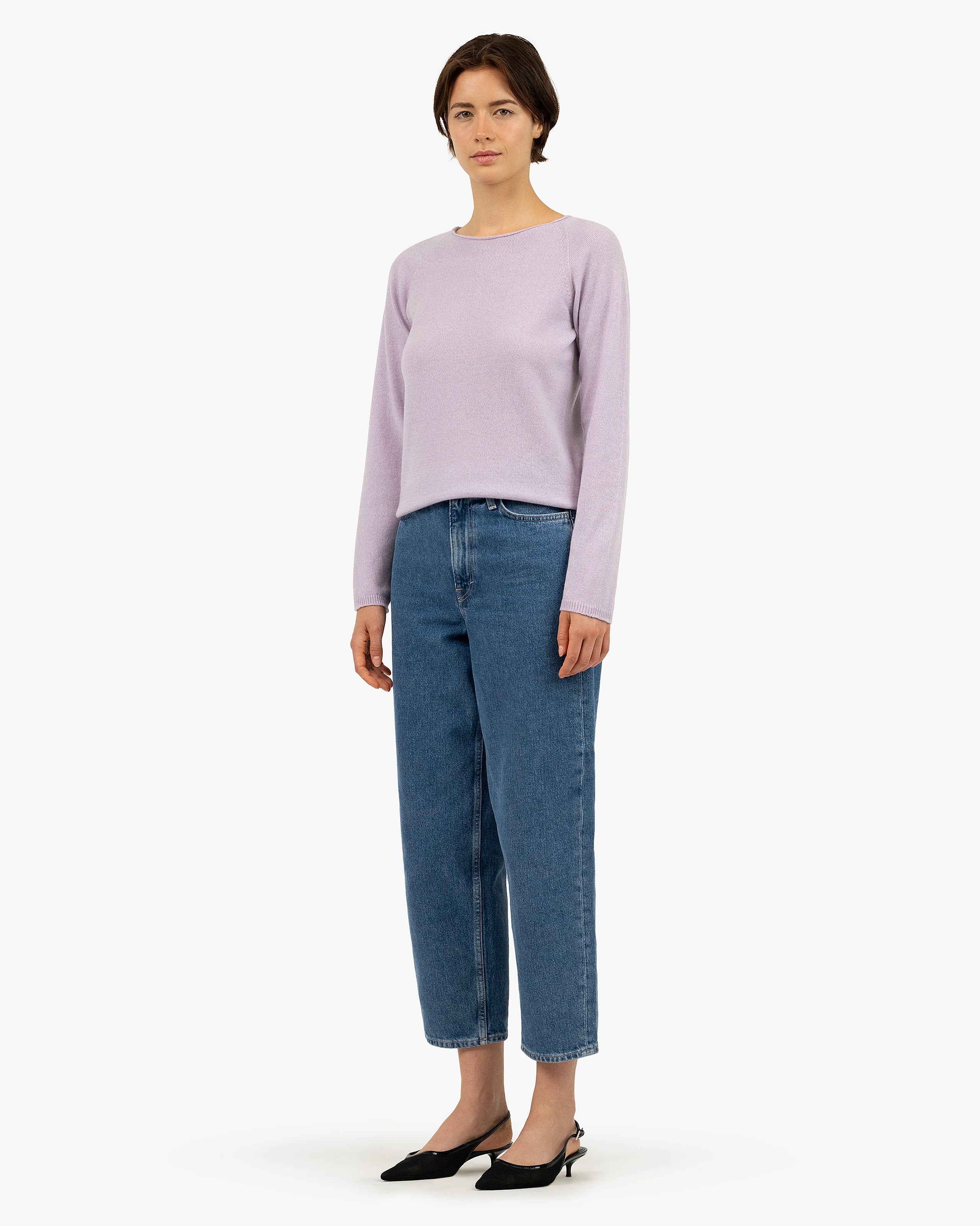 Women's Piuma Crew Neck Sweater - Lilac Cashmere