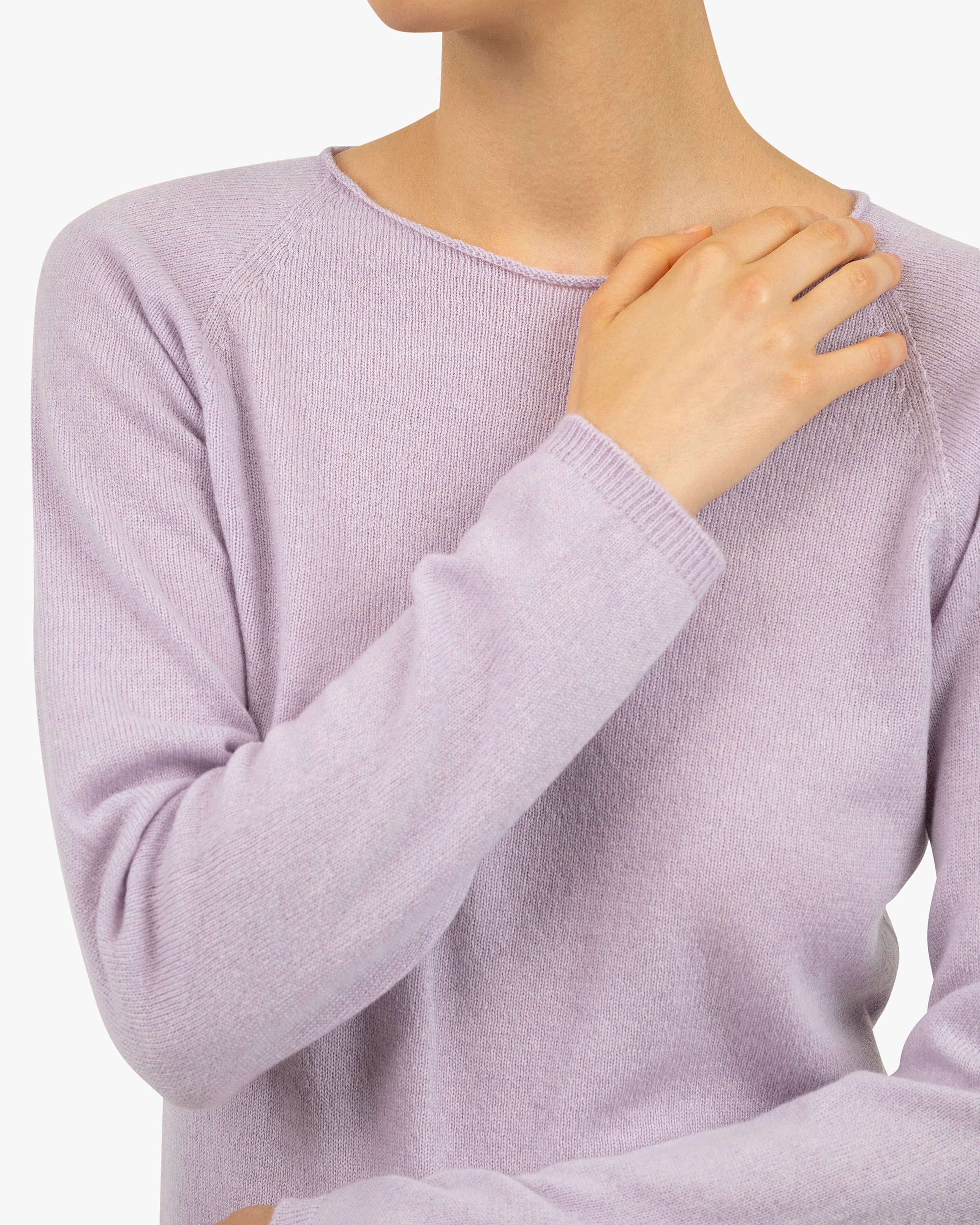 Women's Piuma Crew Neck Sweater - Lilac Cashmere