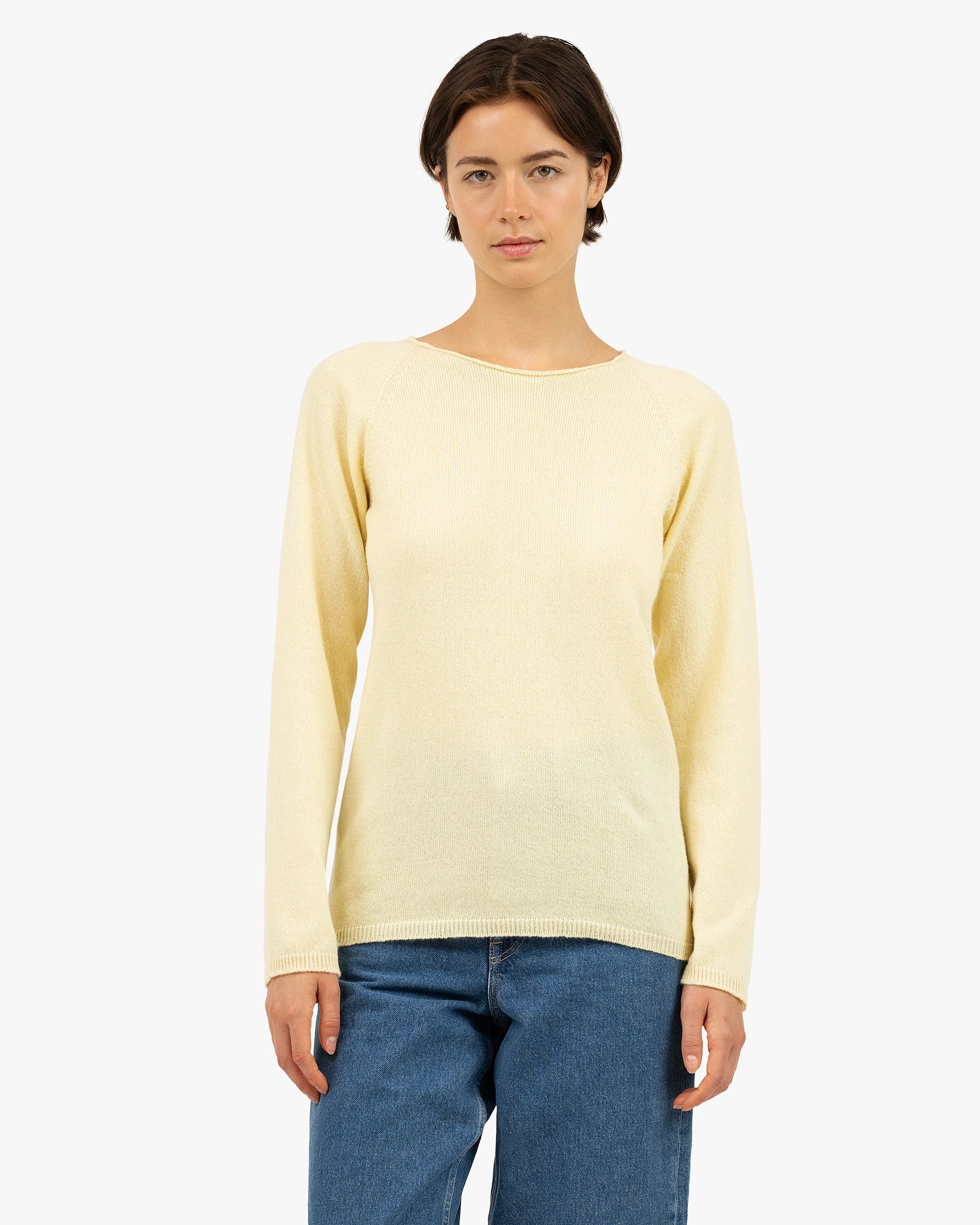 Women's Piuma Crew Neck Sweater - Yellow Cashmere