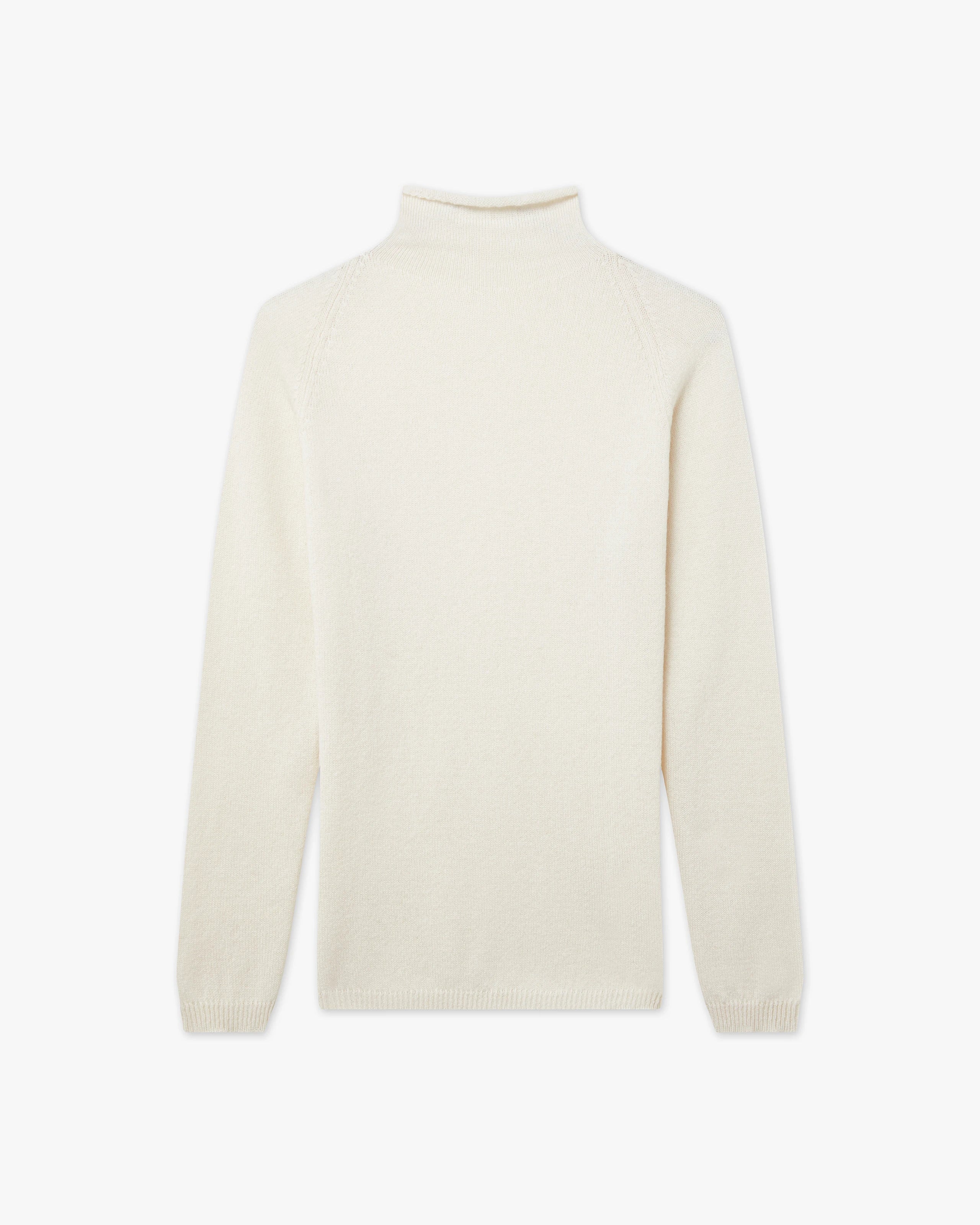 Piuma Mock Neck Sweater - White Cashmere