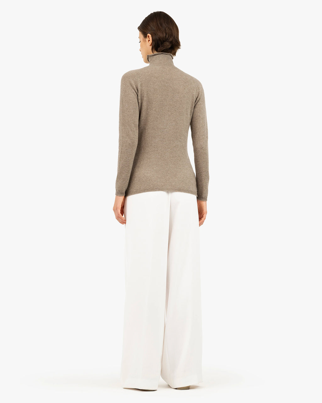 Piuma Mock Neck Sweater - Taupe Cashmere