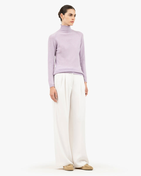 Piuma Mock Neck Sweater - Lilac Cashmere