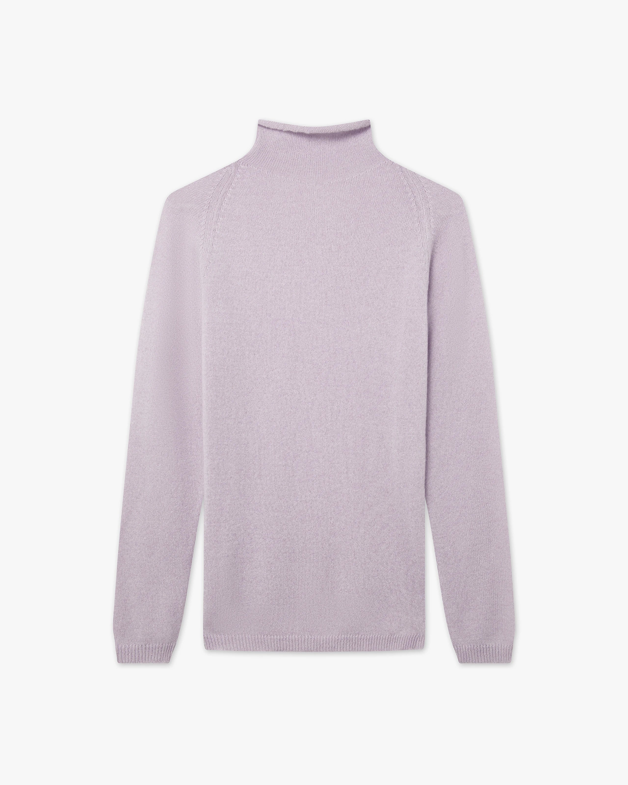 Piuma Mock Neck Sweater - Lilac Cashmere