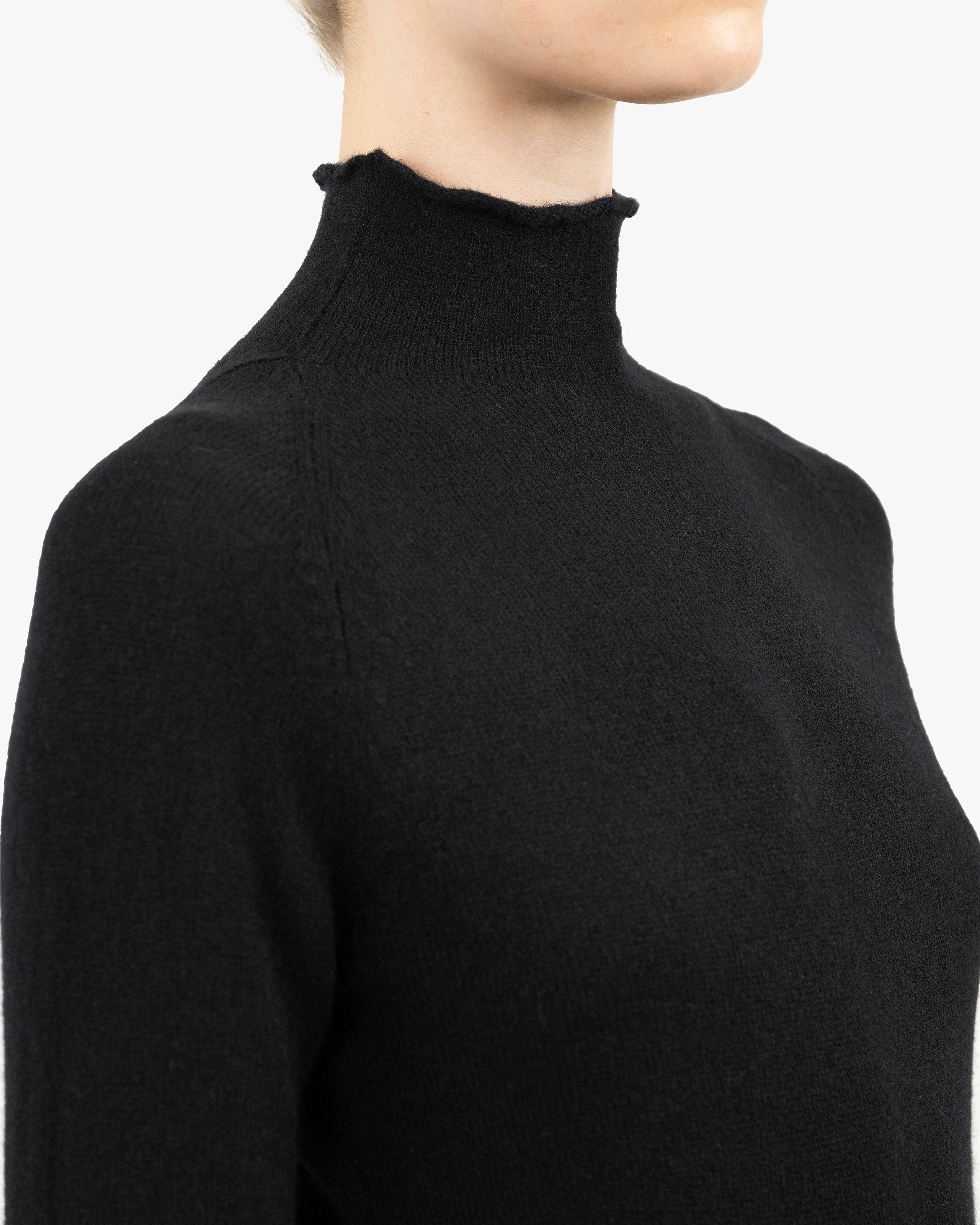 Piuma Mock Neck Sweater - Black Cashmere