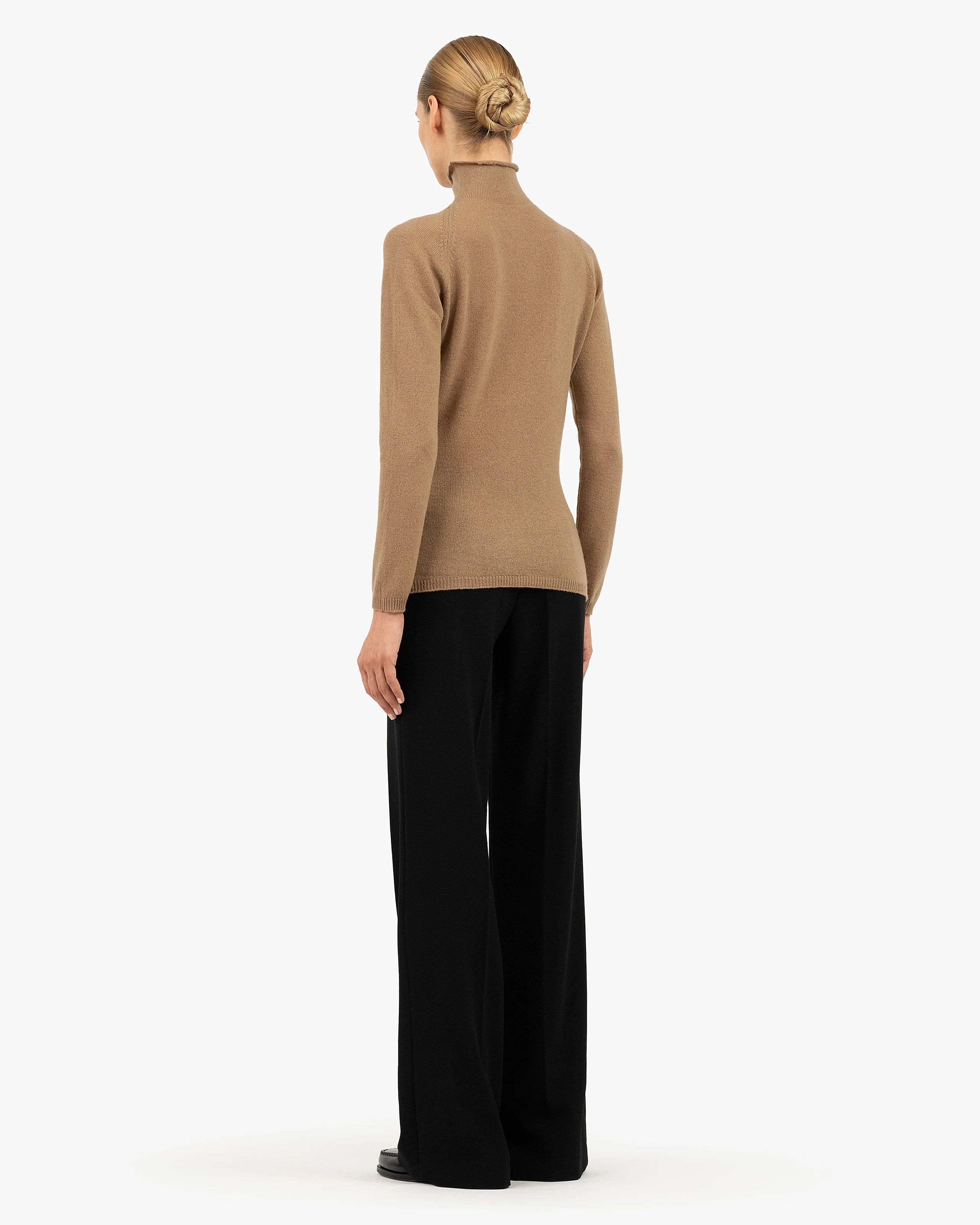Piuma Mock Neck Sweater - Camel Cashmere