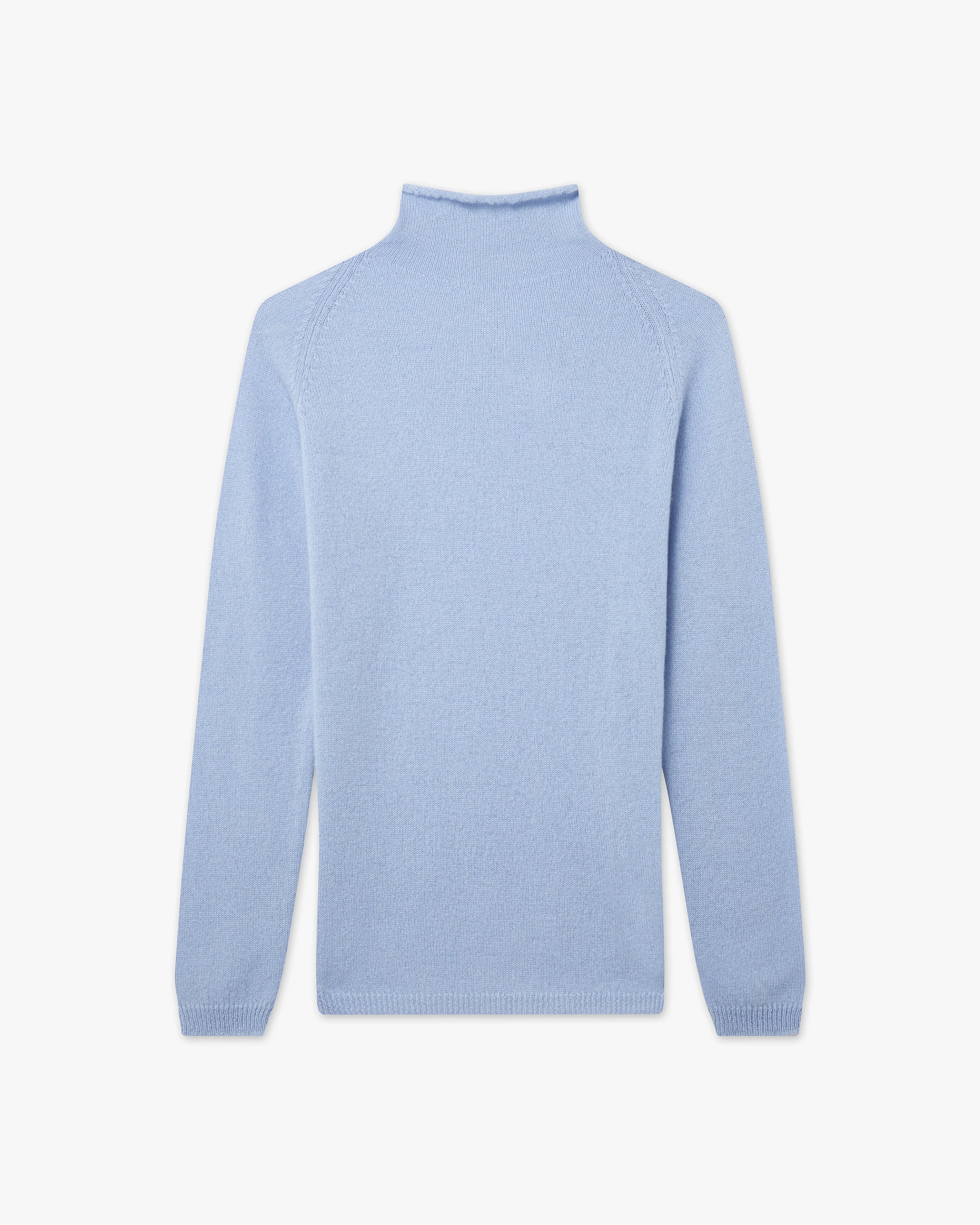 Women's Piuma Cashmere Mock Neck Sweater - Light Blue | MaisonCashmere Women's Piuma Cashmere Mock Neck Sweater - Light Blue | MaisonCashmere