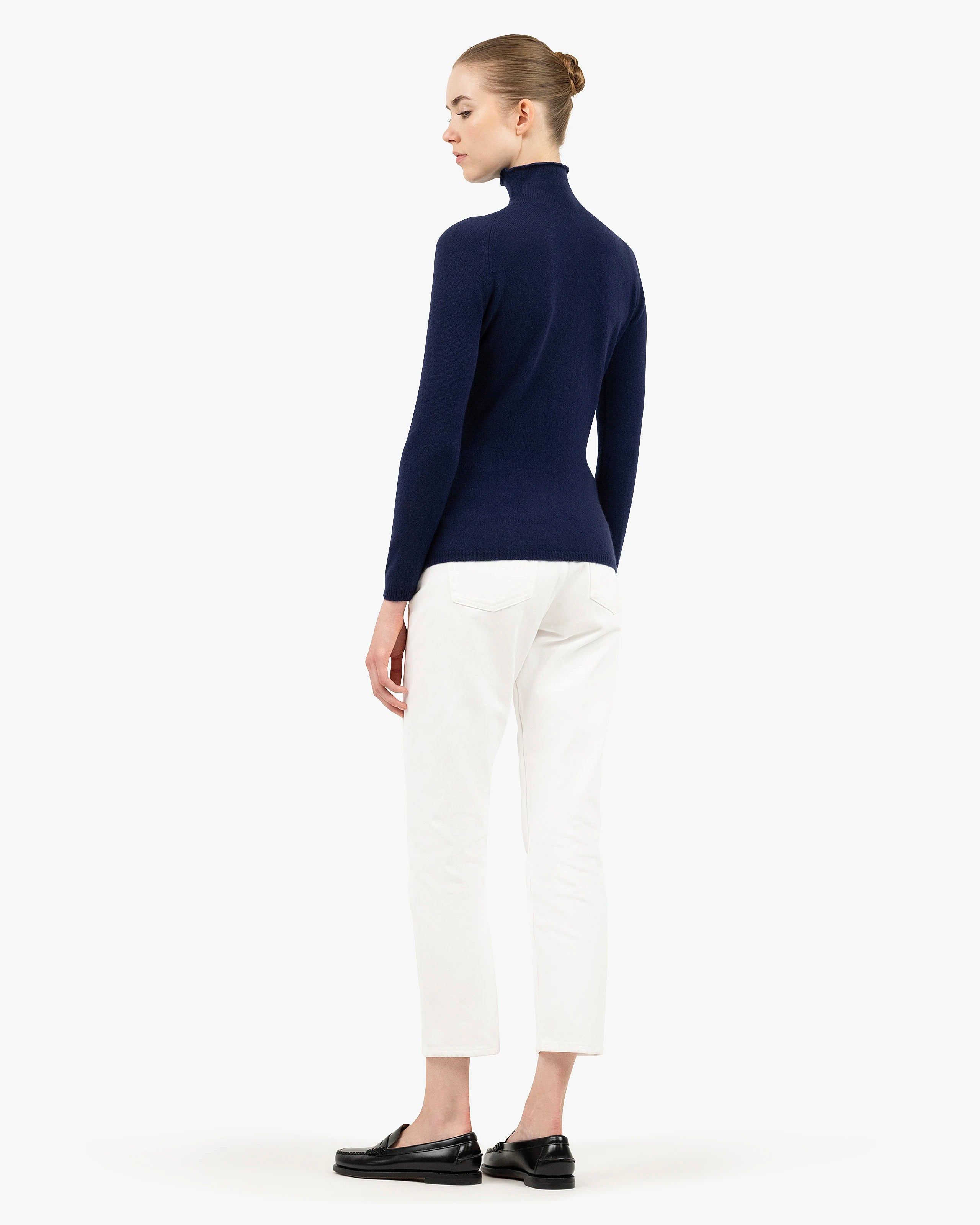 Piuma Mock Neck Sweater - Blue Cashmere