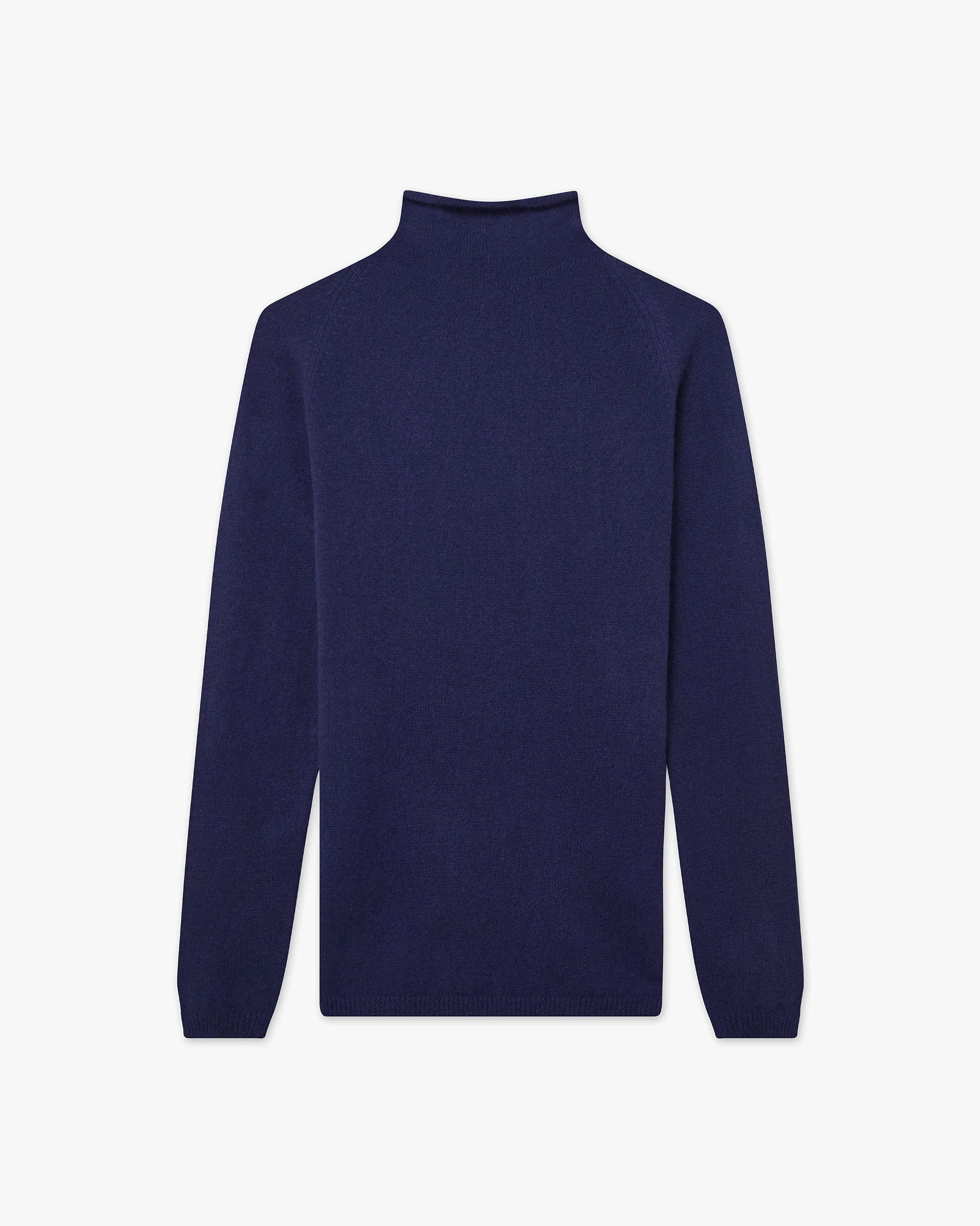 Piuma Mock Neck Sweater - Blue Cashmere