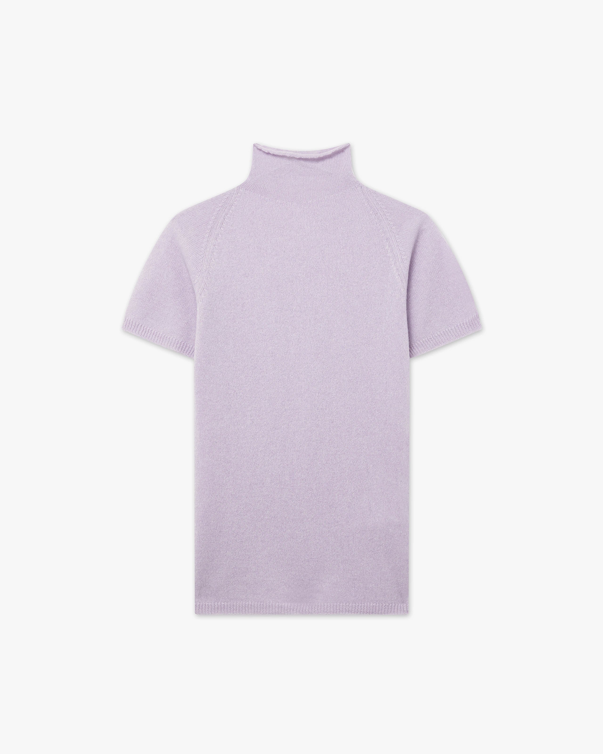 Piuma Mock Neck Tee - Lilac Cashmere