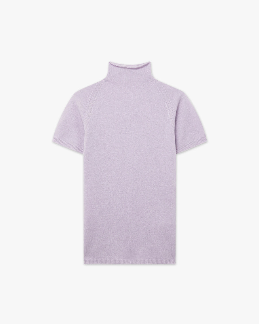 Piuma Mock Neck Tee - Lilac Cashmere