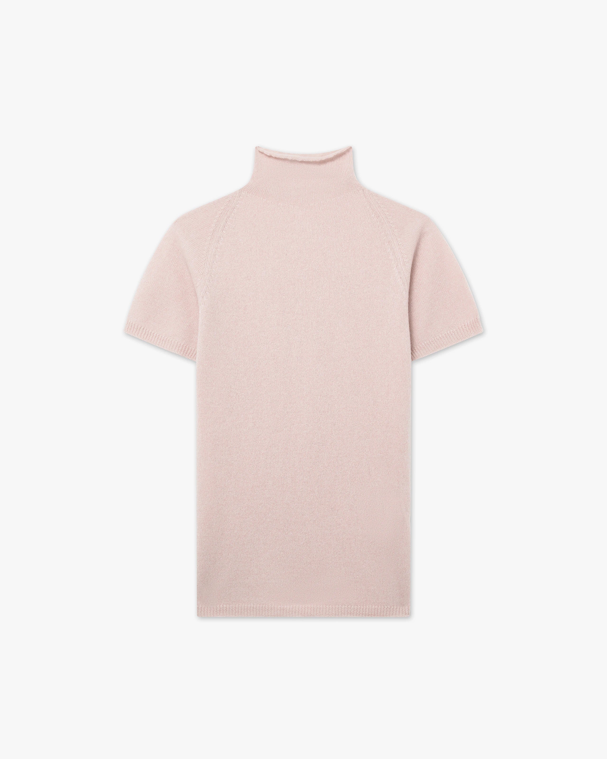 Piuma Mock Neck Tee - Rose Cashmere