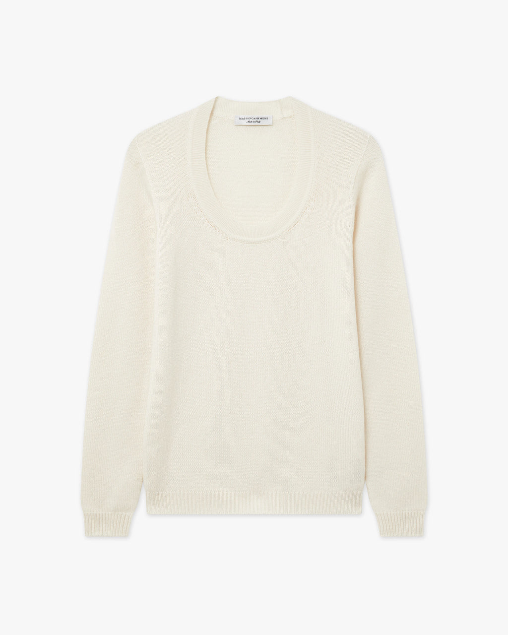 Piuma Wide Neck Sweater - White Cashmere