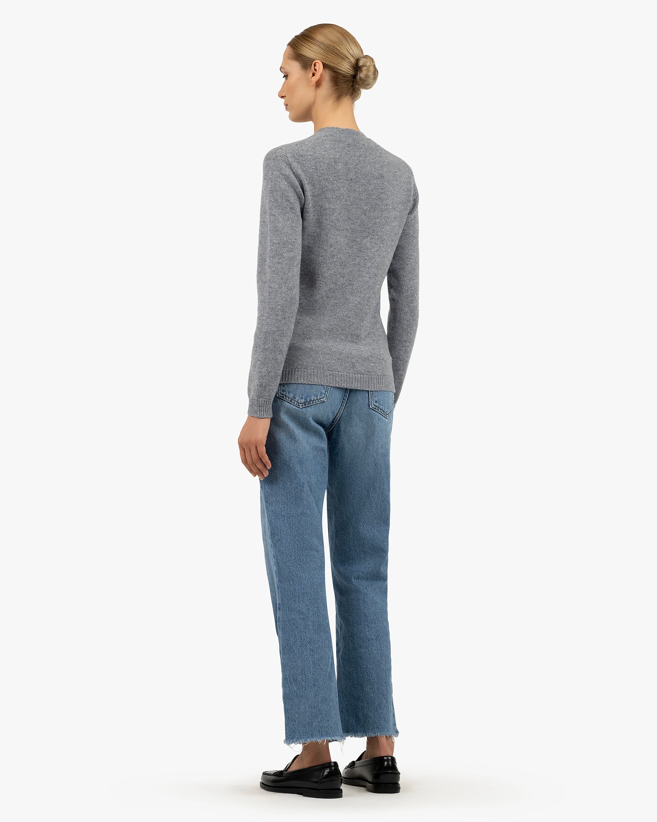 Piuma Wide Neck Sweater - Medium Grey Cashmere