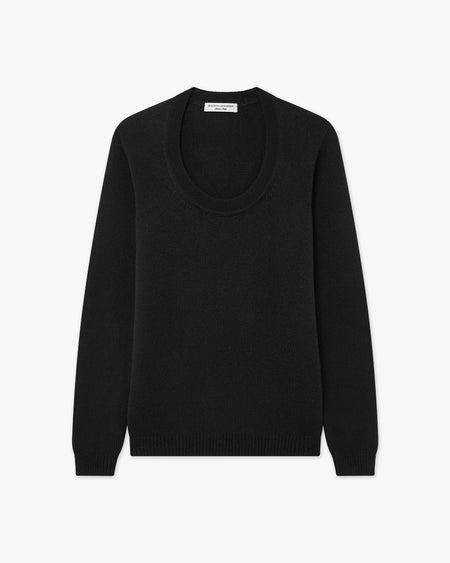 Piuma Wide Neck Sweater Black - Main Image