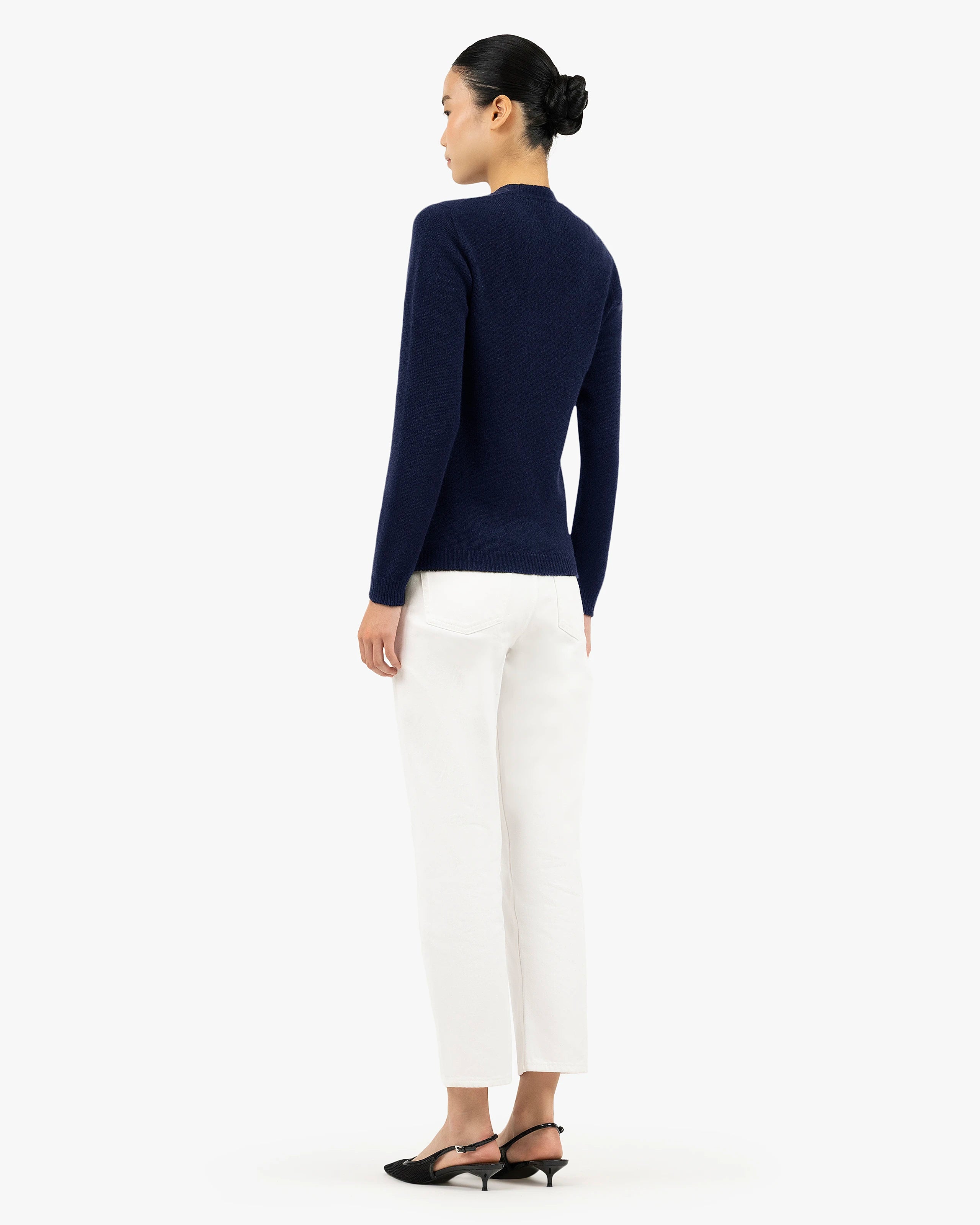 Piuma Wide Neck Sweater - Blue Cashmere