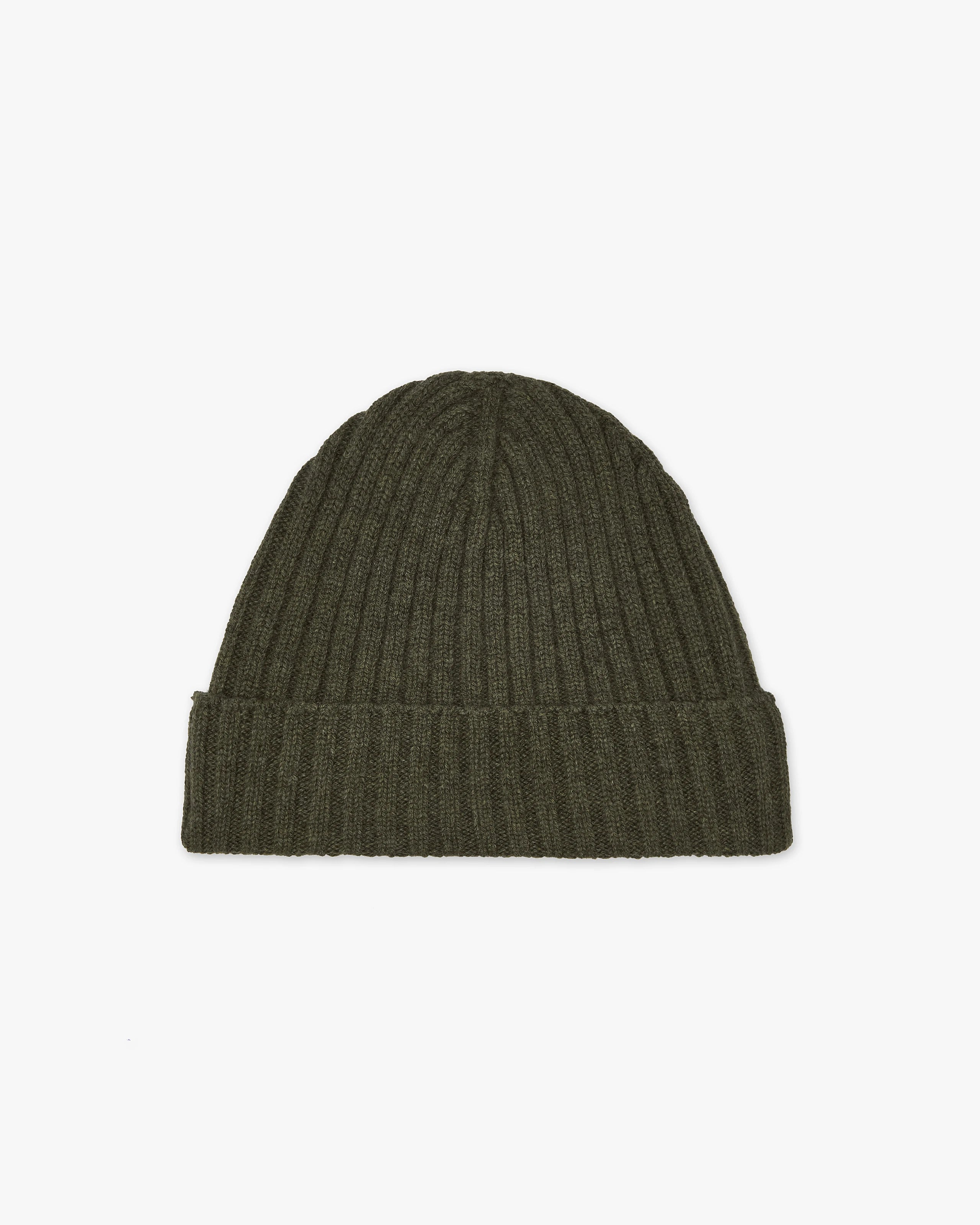 Women's Ribbed Hat - Green Cashmere
