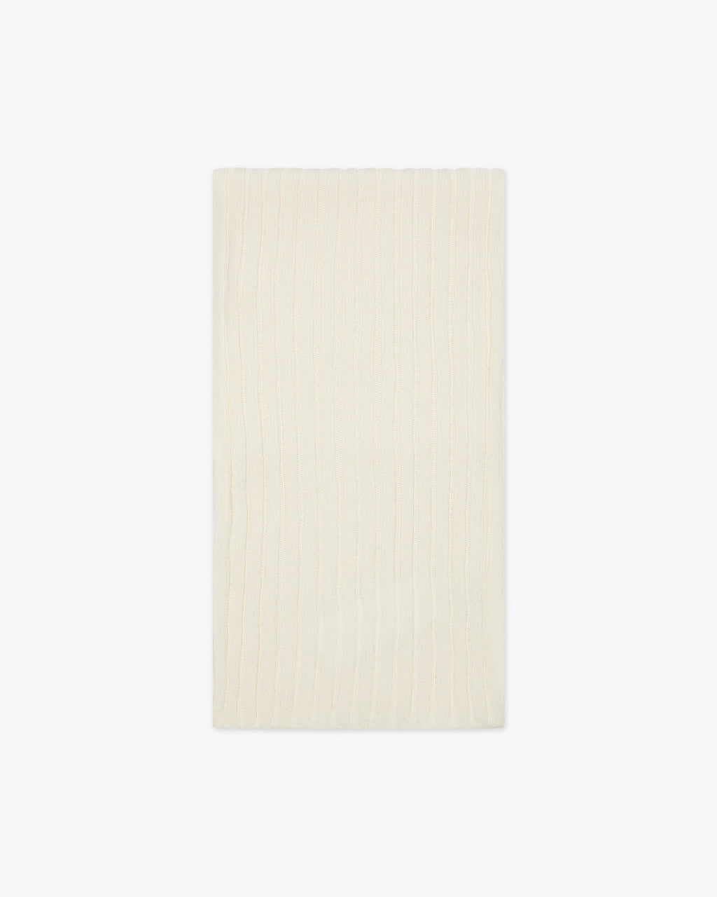 Women's Ribbed Scarf - White Cashmere