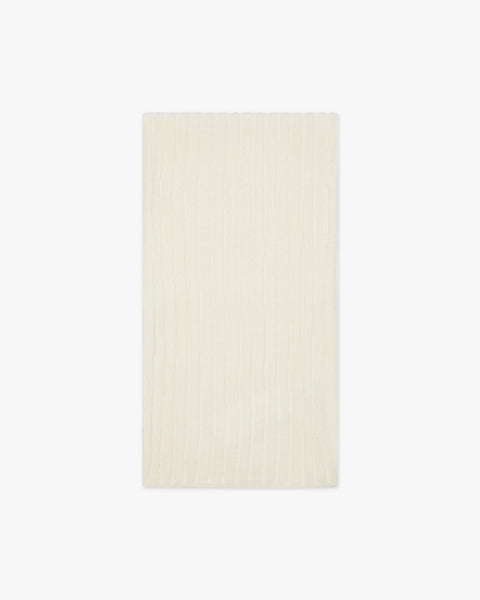 Women's Ribbed Scarf - White Cashmere