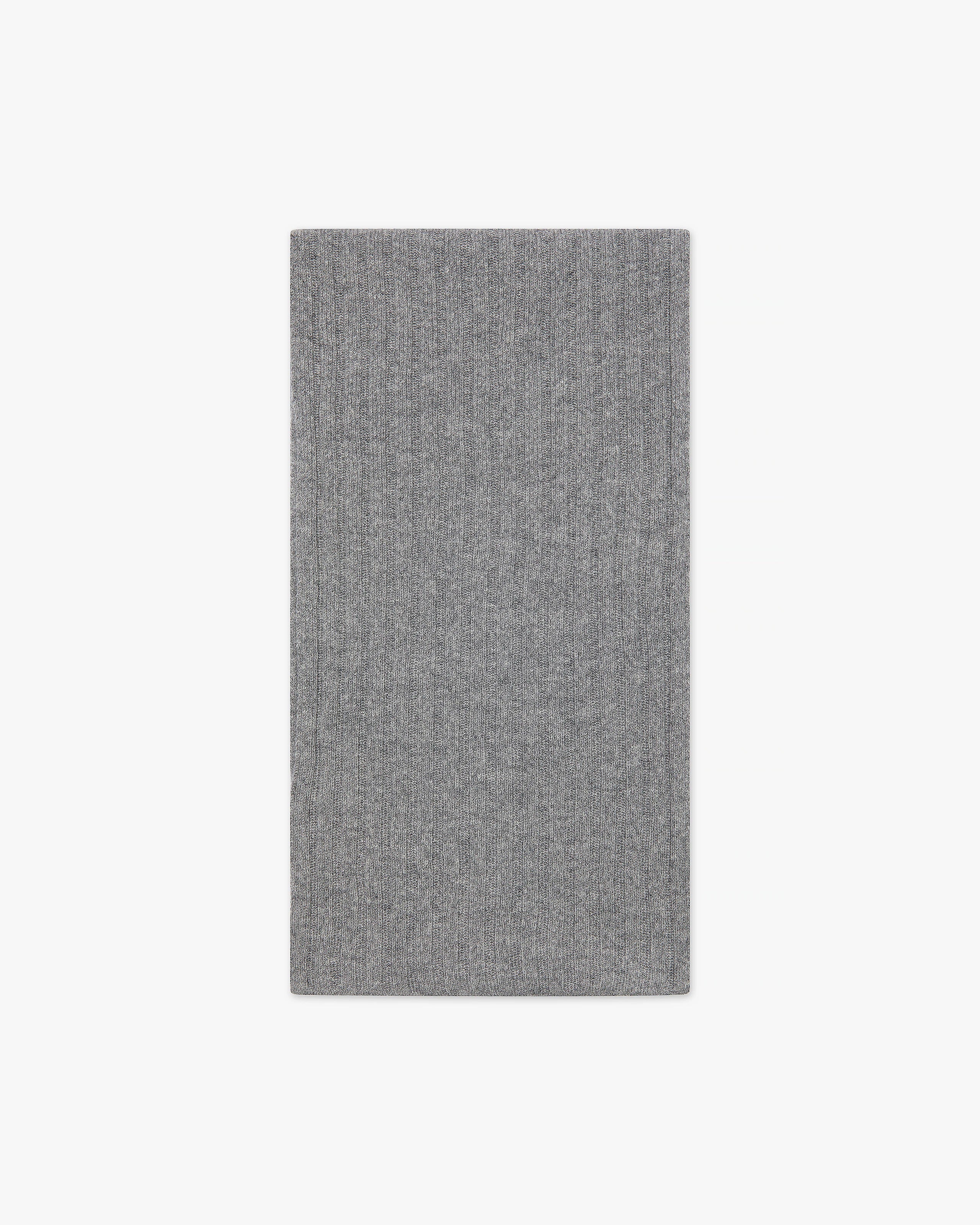 Women's Ribbed Scarf - Medium Grey Cashmere