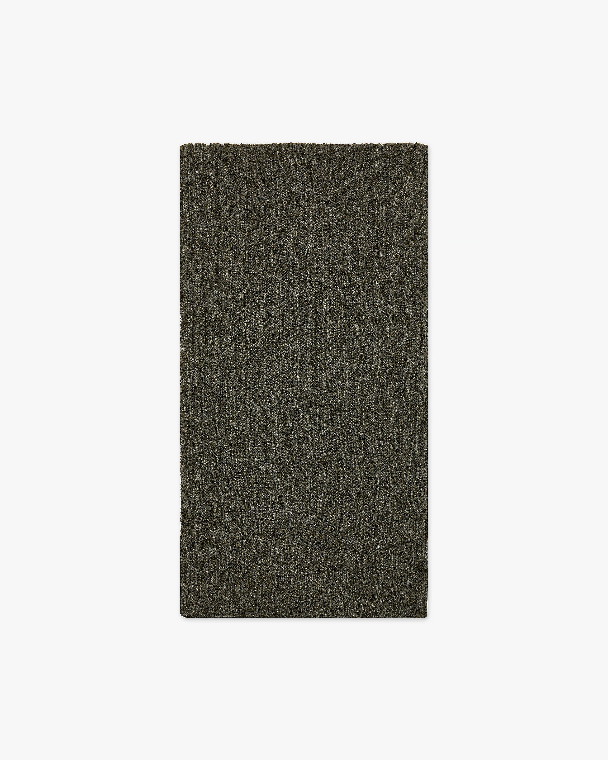Women's Ribbed Scarf - Green Cashmere