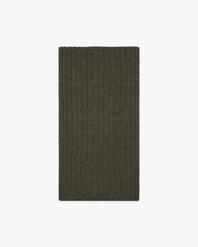 Women's Ribbed Scarf - Green Cashmere
