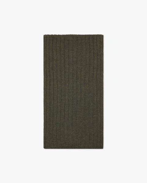 Women's Ribbed Scarf - Green Cashmere