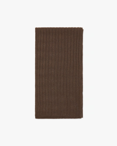 Women's Ribbed Scarf - Brown Cashmere
