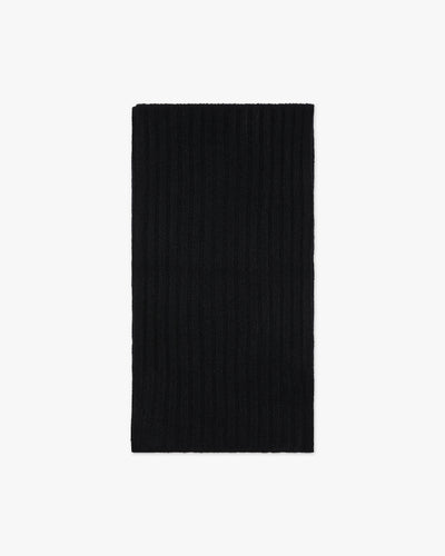 Women's Ribbed Scarf - Black Cashmere