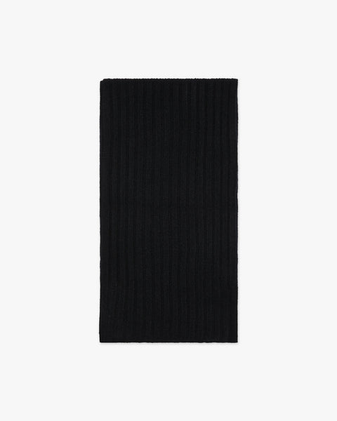 Women's Ribbed Scarf - Black Cashmere